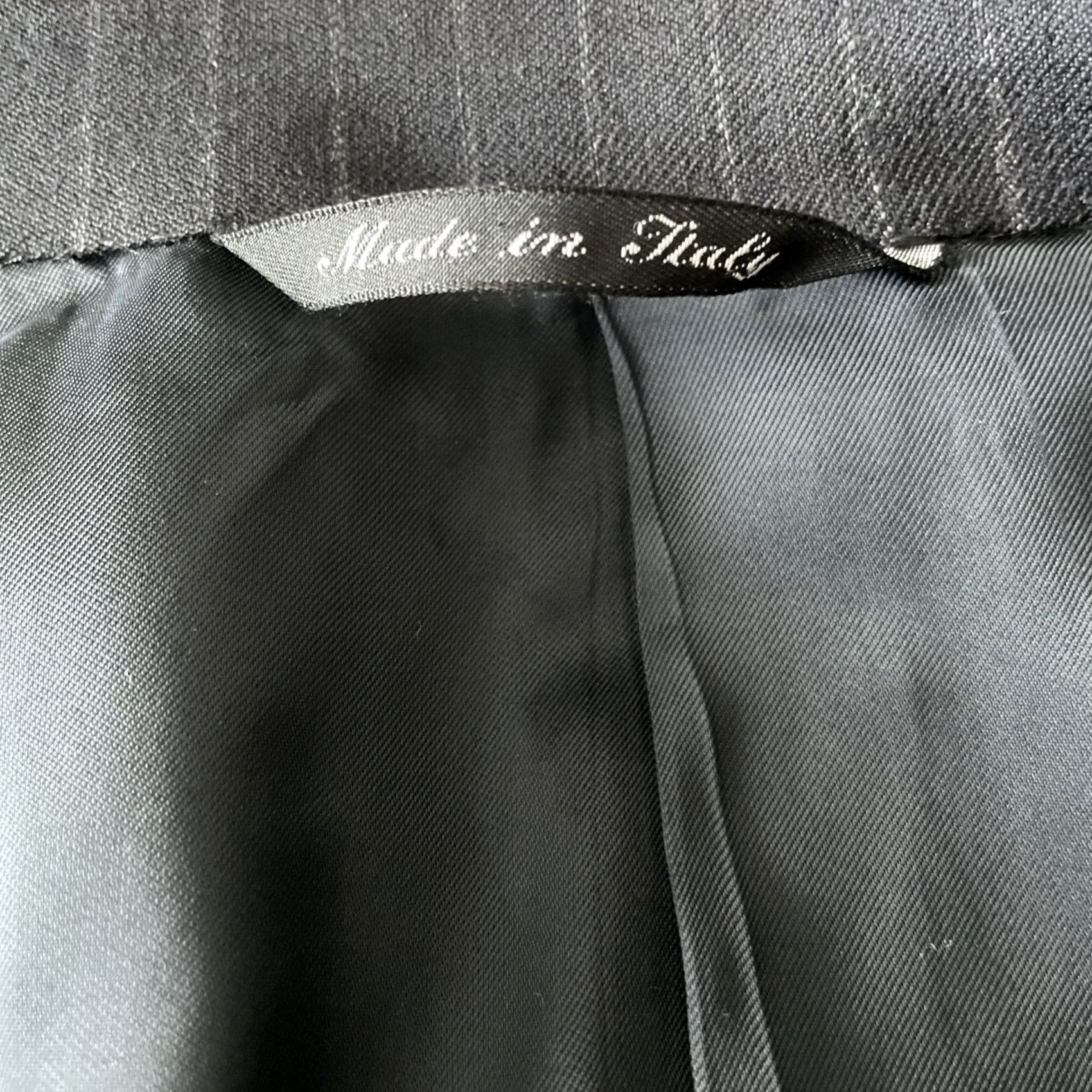 Canali VINTAGE Canali Sport Coat Blazer Mens 42R Wool/Cashmere Flannel Notch Lapel Three-Button Striped Black 90s City Classic Designer Italy Size 42R - 7 Thumbnail