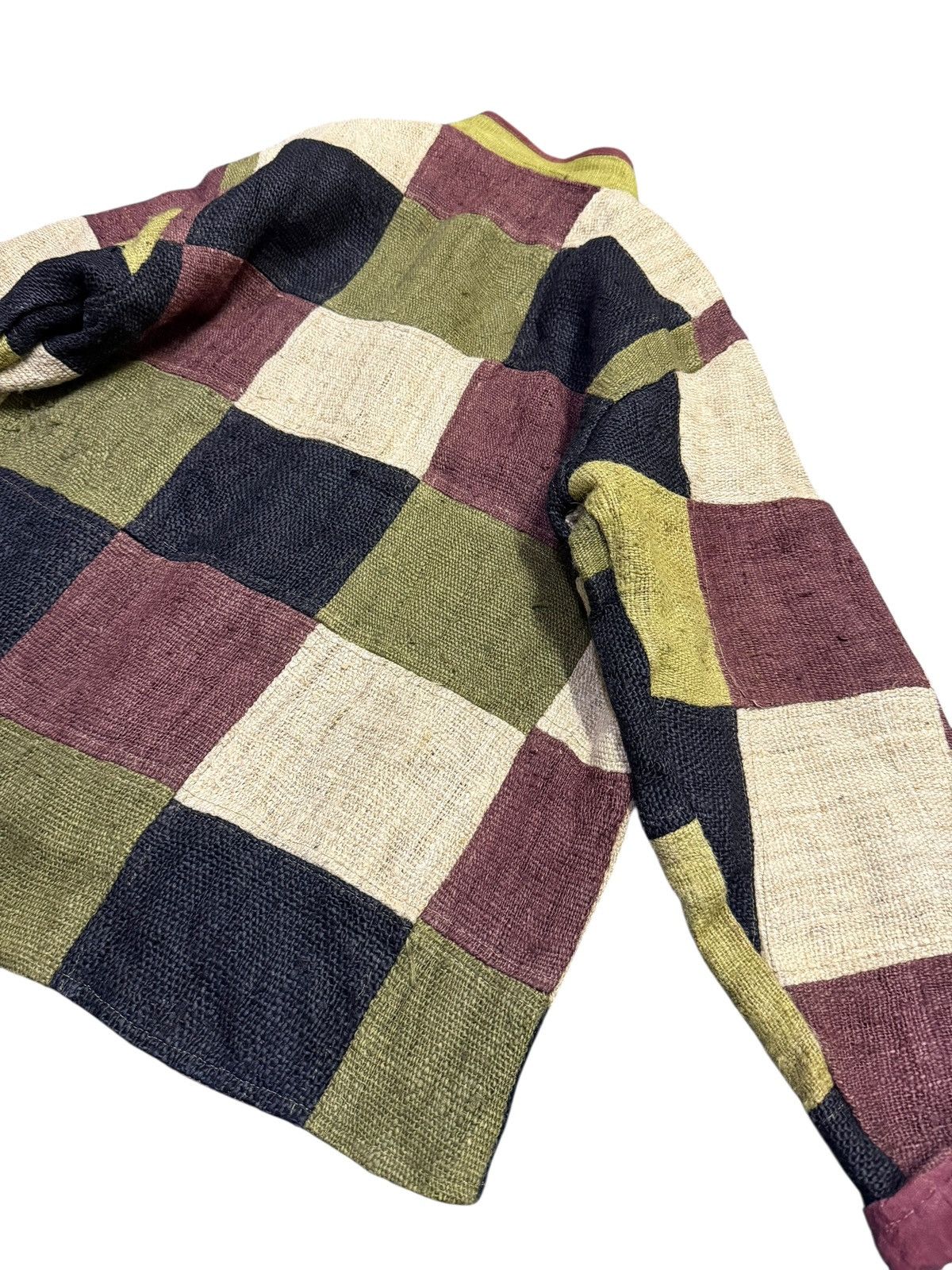 Vintage Vintage Malaika Original Hemp Patchwork Jacket Mandarin Size US L / EU 52-54 / 3 - 6 Thumbnail
