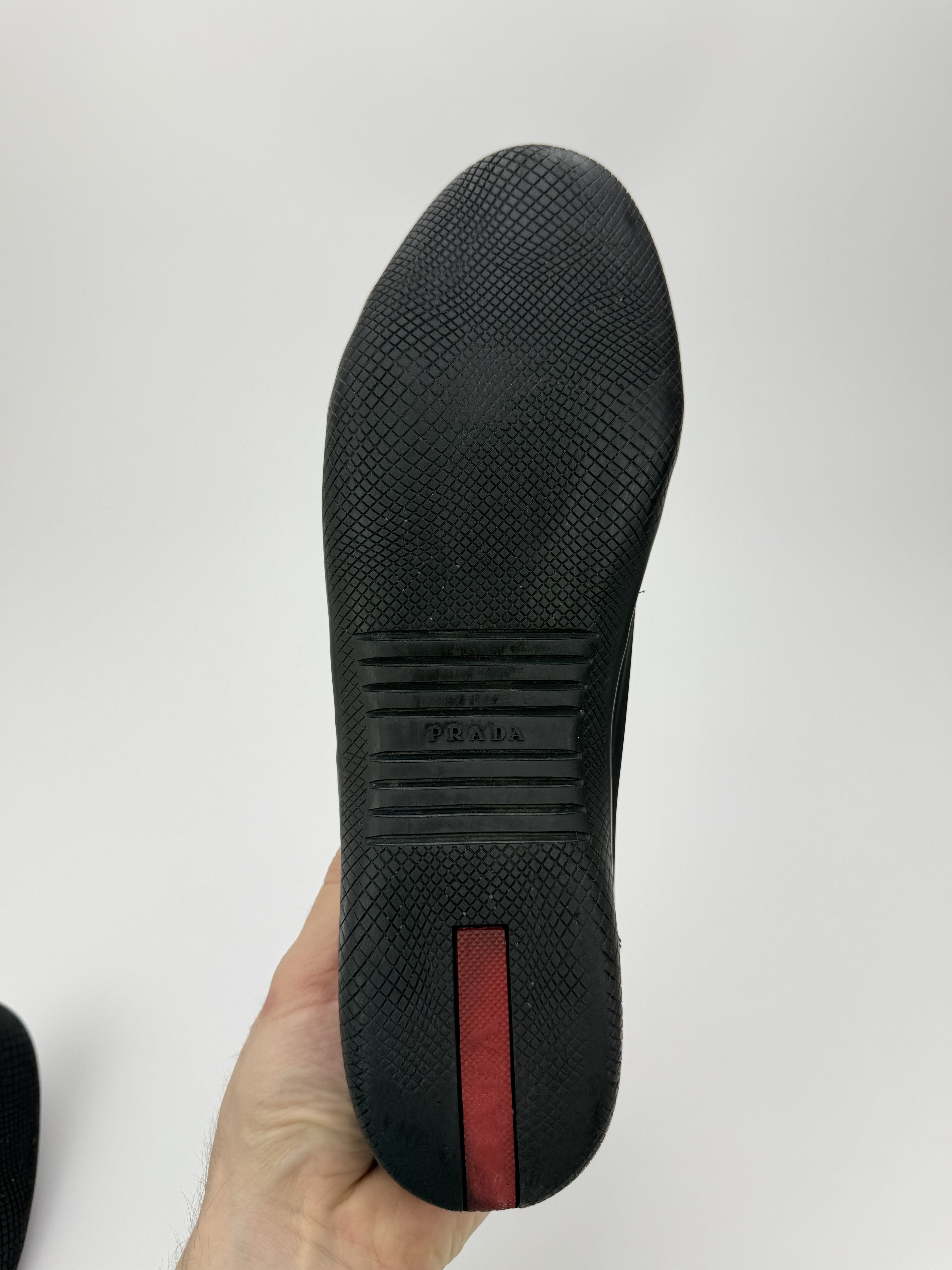 Prada Vintage Prada Black Leather Nylon Low Top Sneakers Size US 8 / EU 41 - 9 Thumbnail