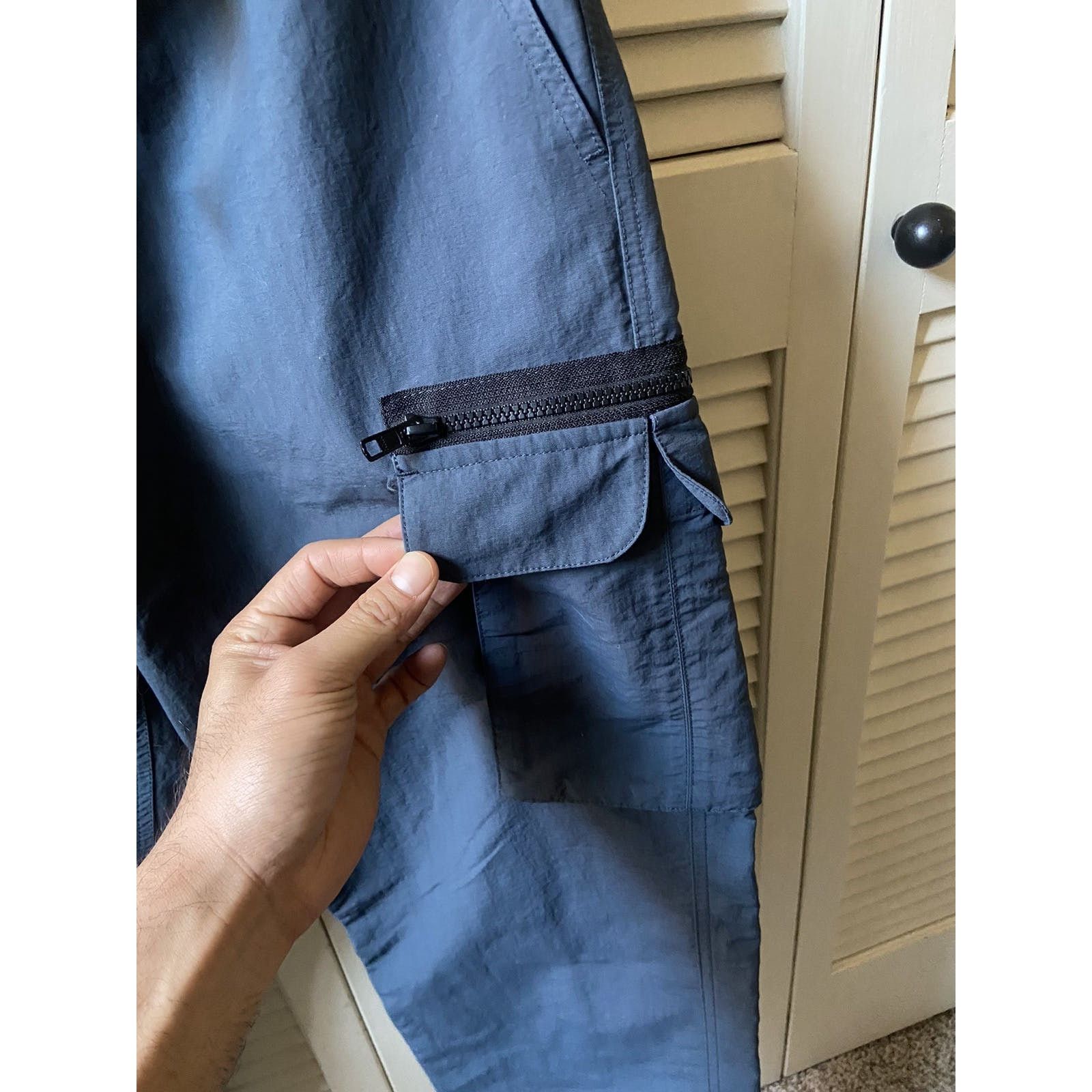 Stussy Stussy Nylon Cargo Pants Elastic Belted Waistband Blue Grey Size US 30 / EU 46 - 5 Thumbnail