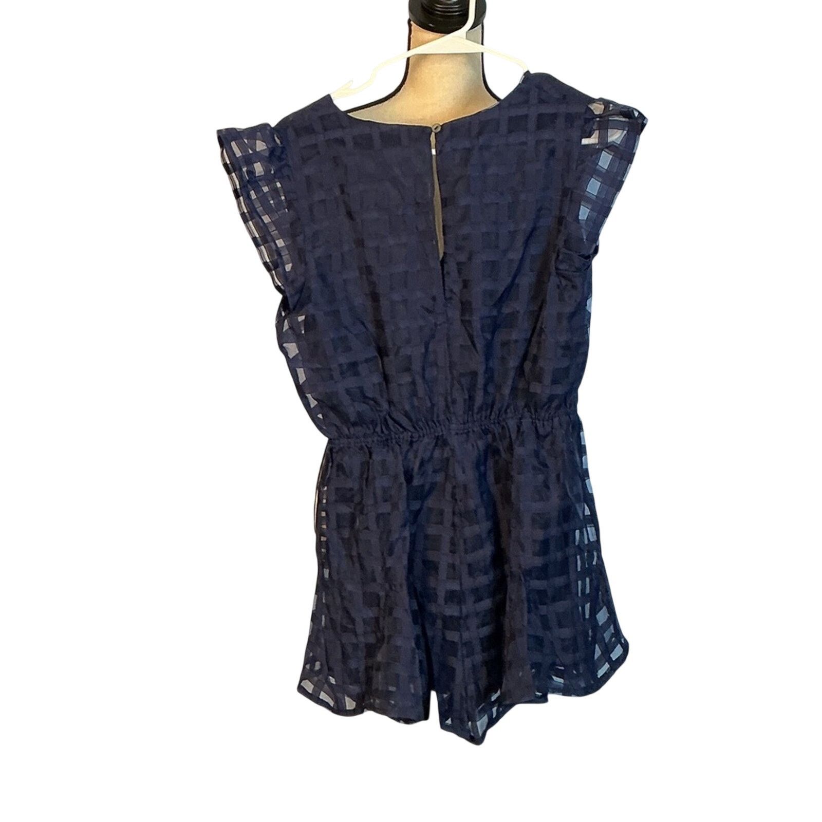 Other She + Sky Navy Textured Peplum Blouse NWT Boutique Top Size S / US 4 / IT 40 - 4 Thumbnail