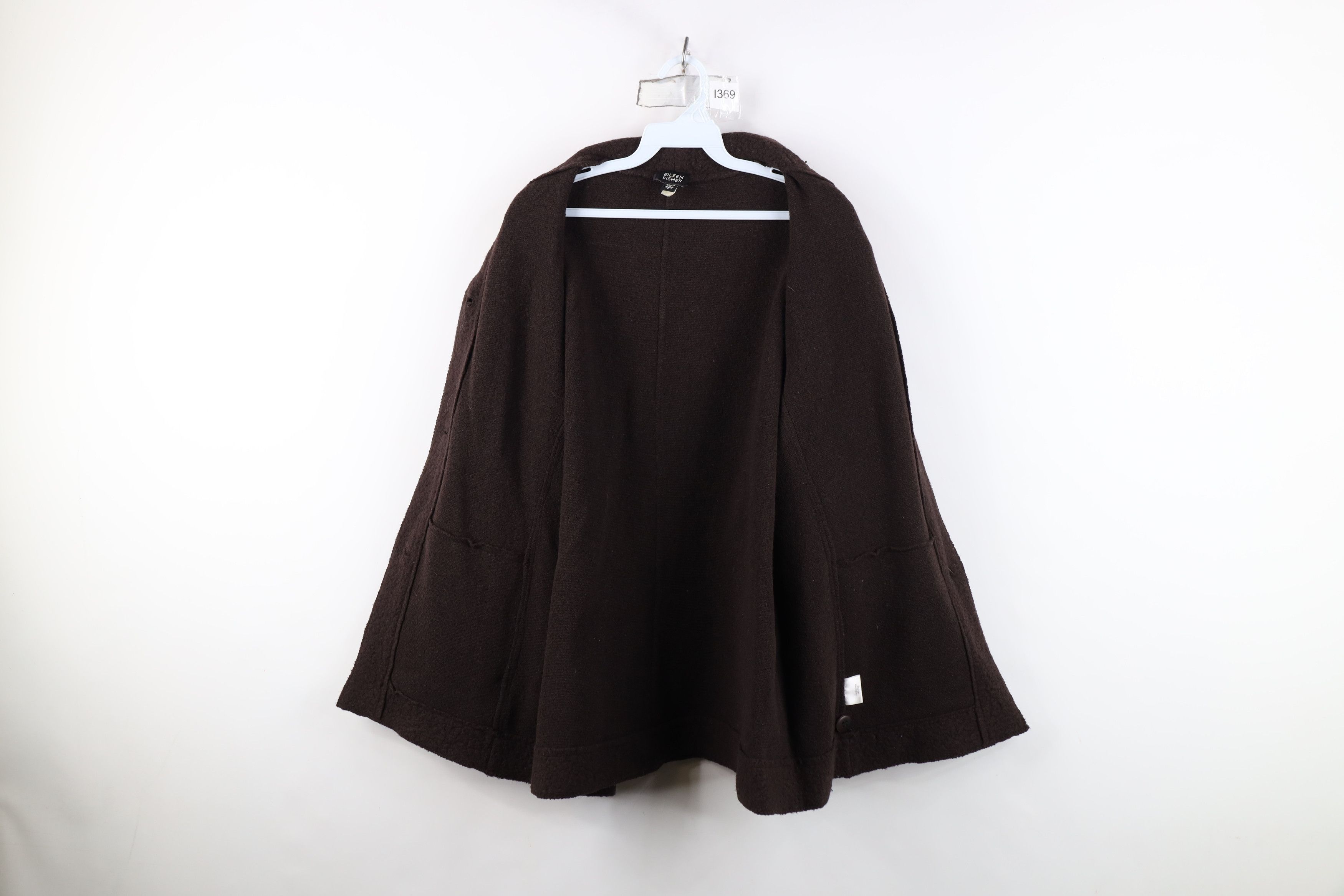 Eileen Fisher Eileen Fisher Virgin Wool Knit Button Sweater Jacket Brown Size L / US 10 / IT 46 - 8 Thumbnail