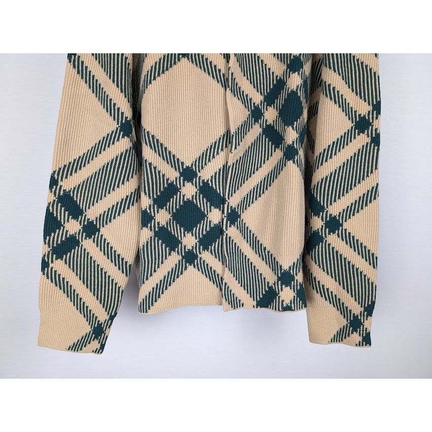Burberry o1rshd1 Checked Cardigan in Beige/Green Size US XL / EU 56 / 4 - 5 Thumbnail