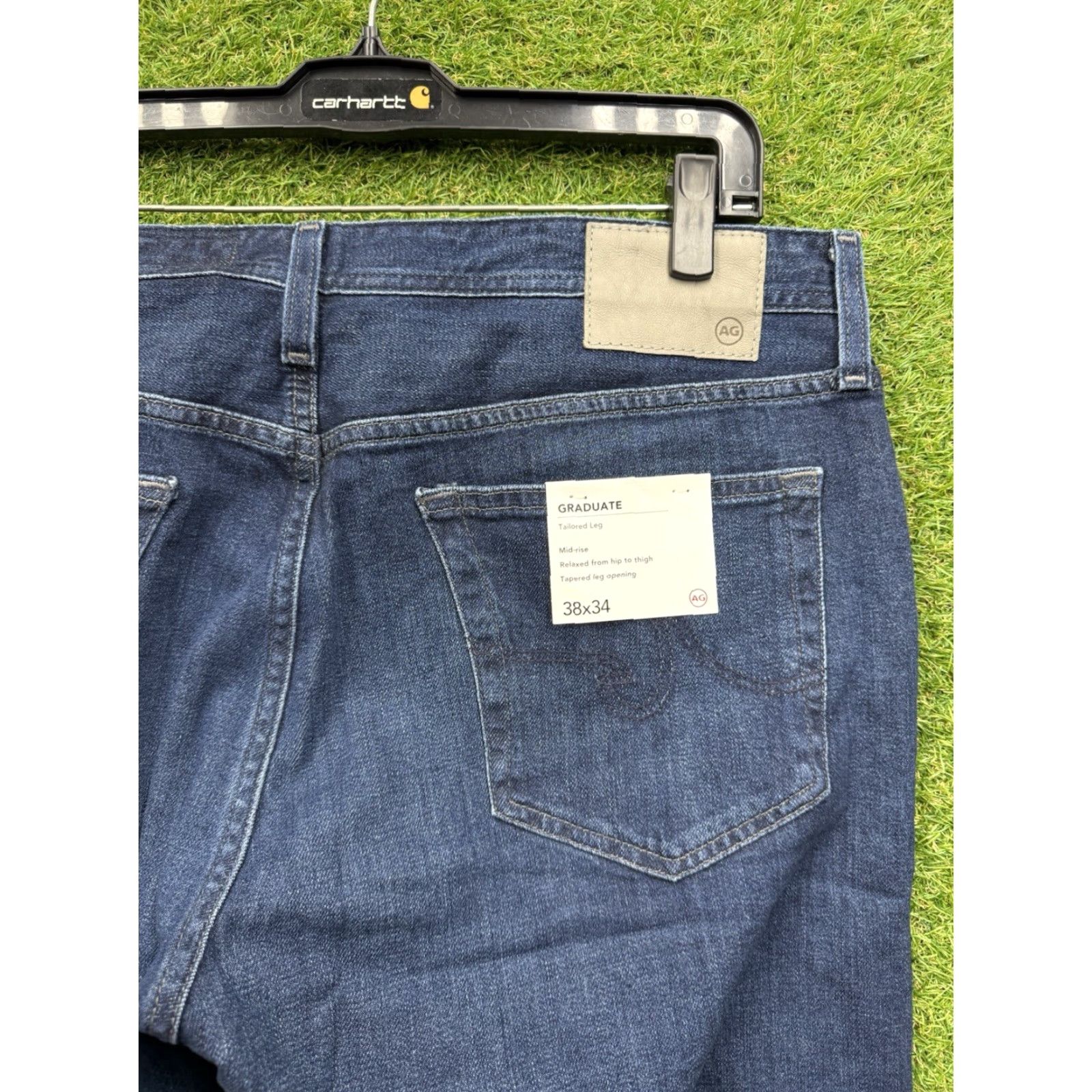 Denime Adriano Goldschmied Jeans Mens 38x34 Dark Wash Denim NWT Logo 5-Pocket Straight Relaxed Fit Blue Adult Mens Size US 38 / EU 54 - 6 Thumbnail