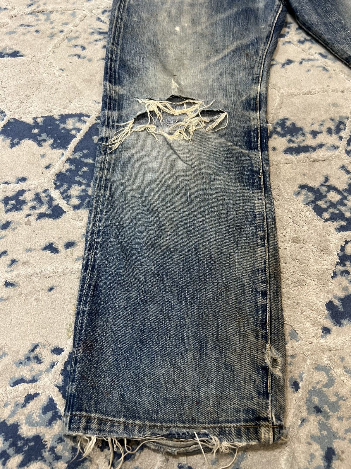 Full Count & Co. Vintage Full Count & Co Selvedge Distressed Jeans Denim Size US 34 / EU 50 - 8 Thumbnail