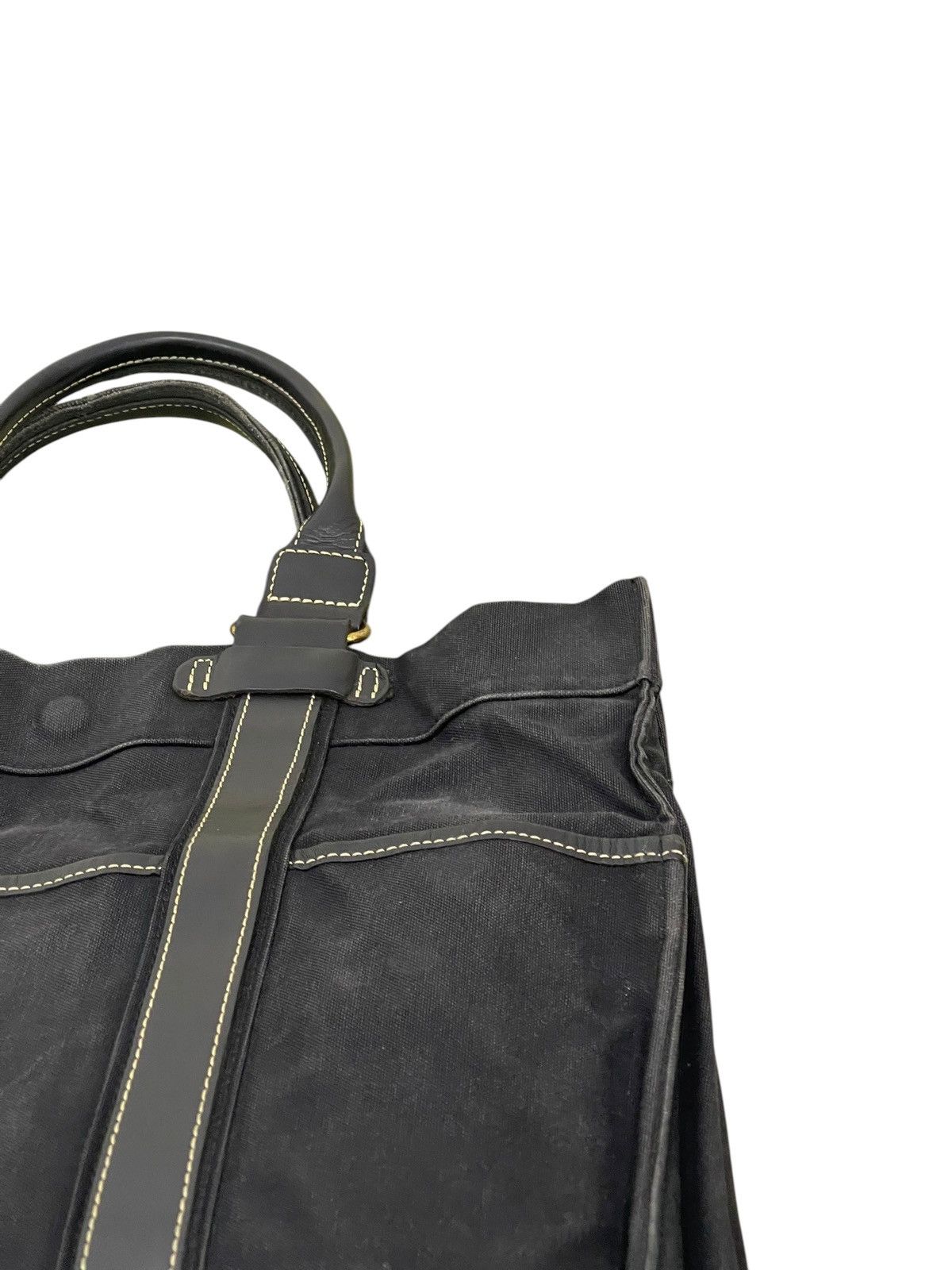 Genuine Leather Leather Cotton Duck Kinoshohampu Japan Faded Tote Bag 1🟩6 Size ONE SIZE - 16 Thumbnail