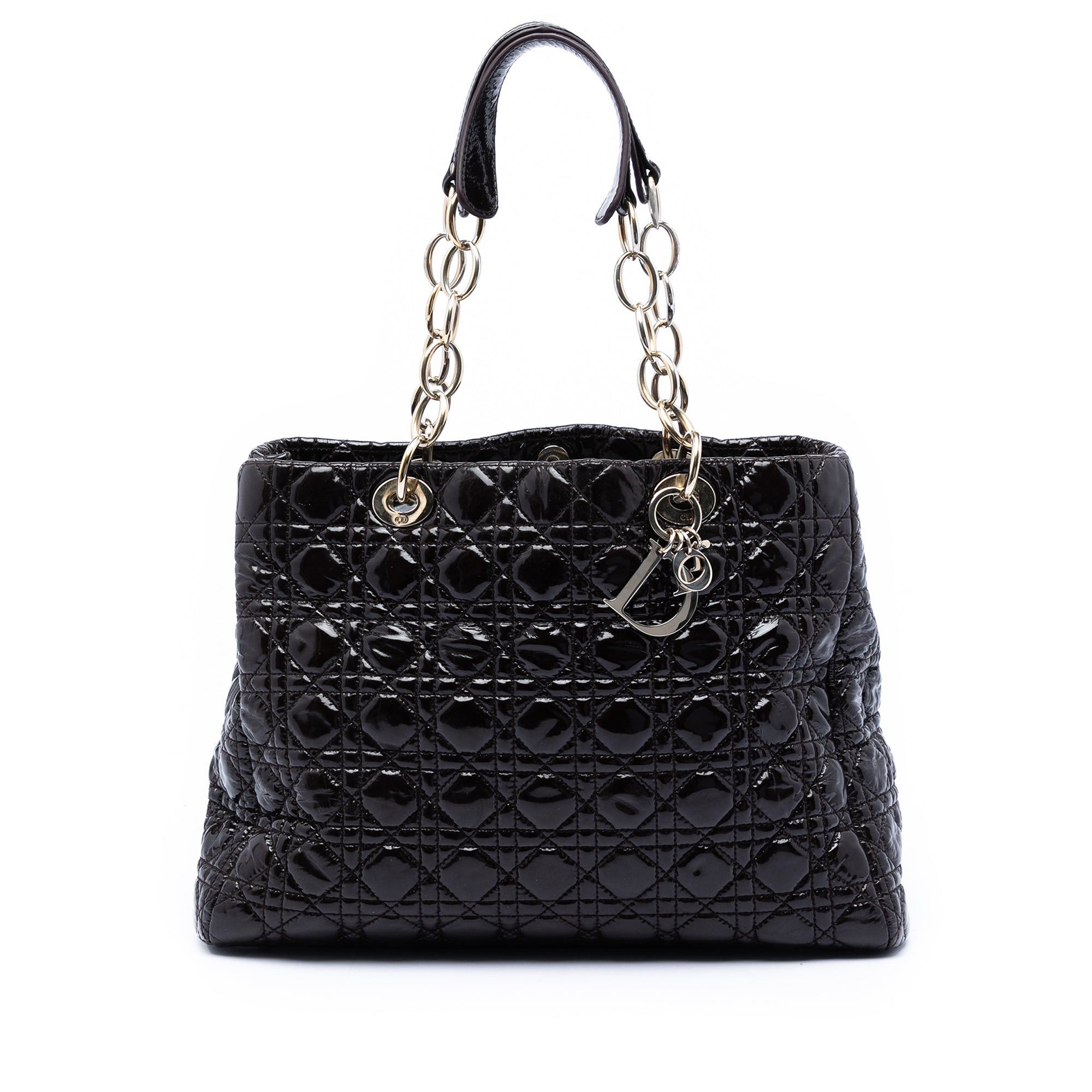 Dior Large Patent Cannage Lady Dior Soft Shopping Tote Size ONE SIZE - 1 Thumbnail
