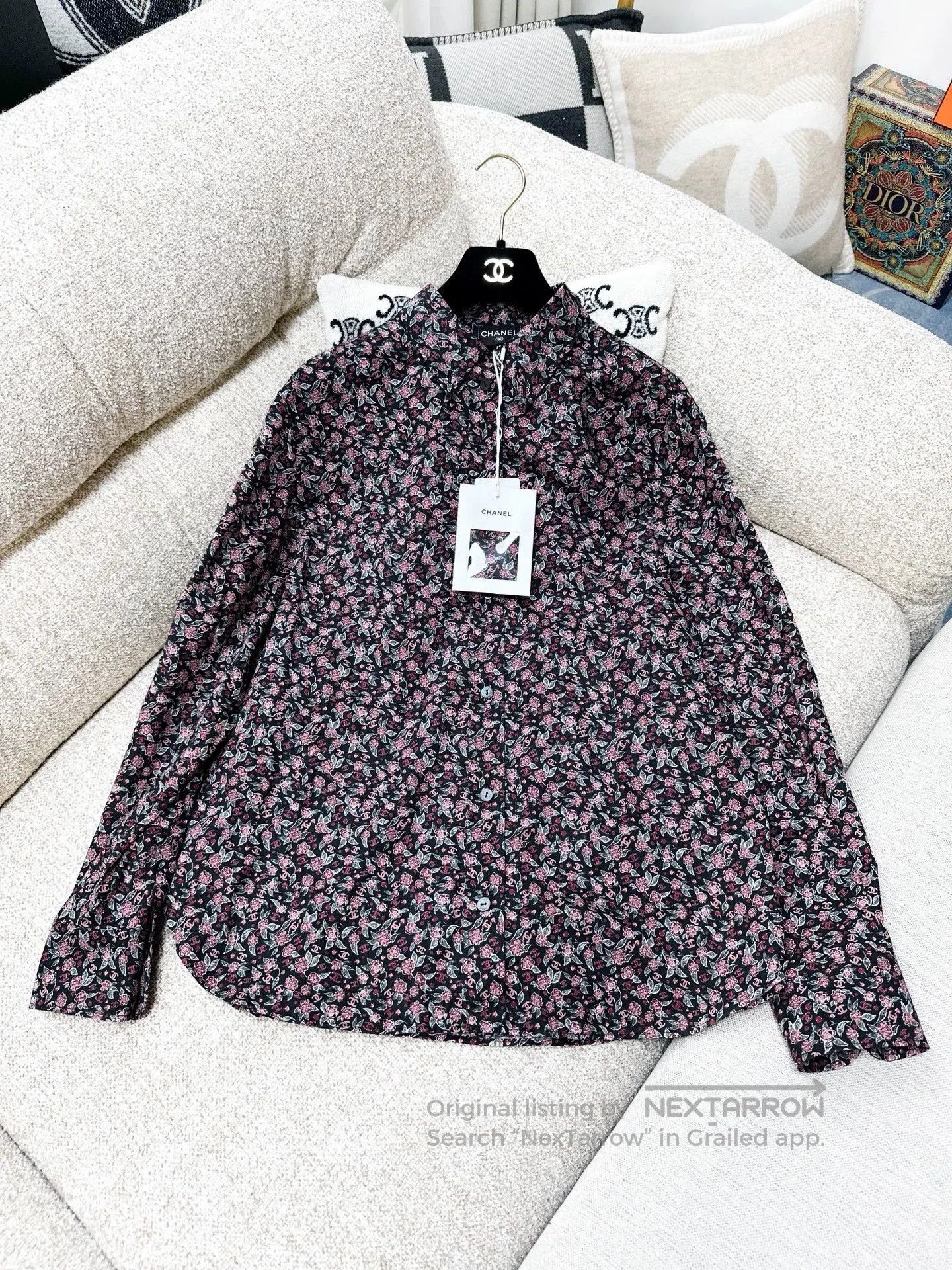 Chanel Chanel 24B Floral CC Collar Shirt. Size US M / EU 48-50 / 2 - 1 Thumbnail