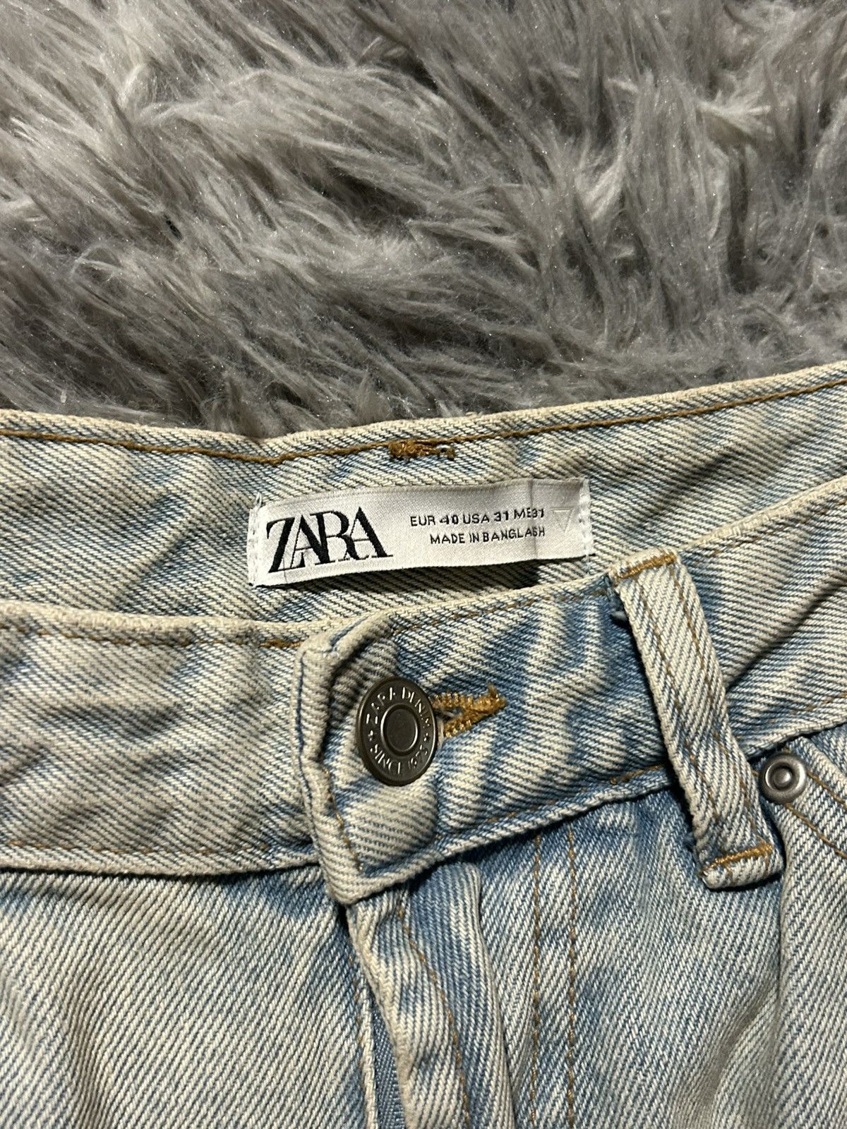 Zara Zara blue denim cargo pants 31 Size US 31 - 2 Thumbnail