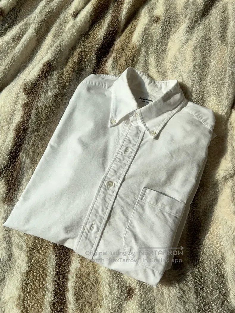 Thom Browne Thom Browne White Long Sleeve Shirt Size US L / EU 52-54 / 3 - 2 Thumbnail