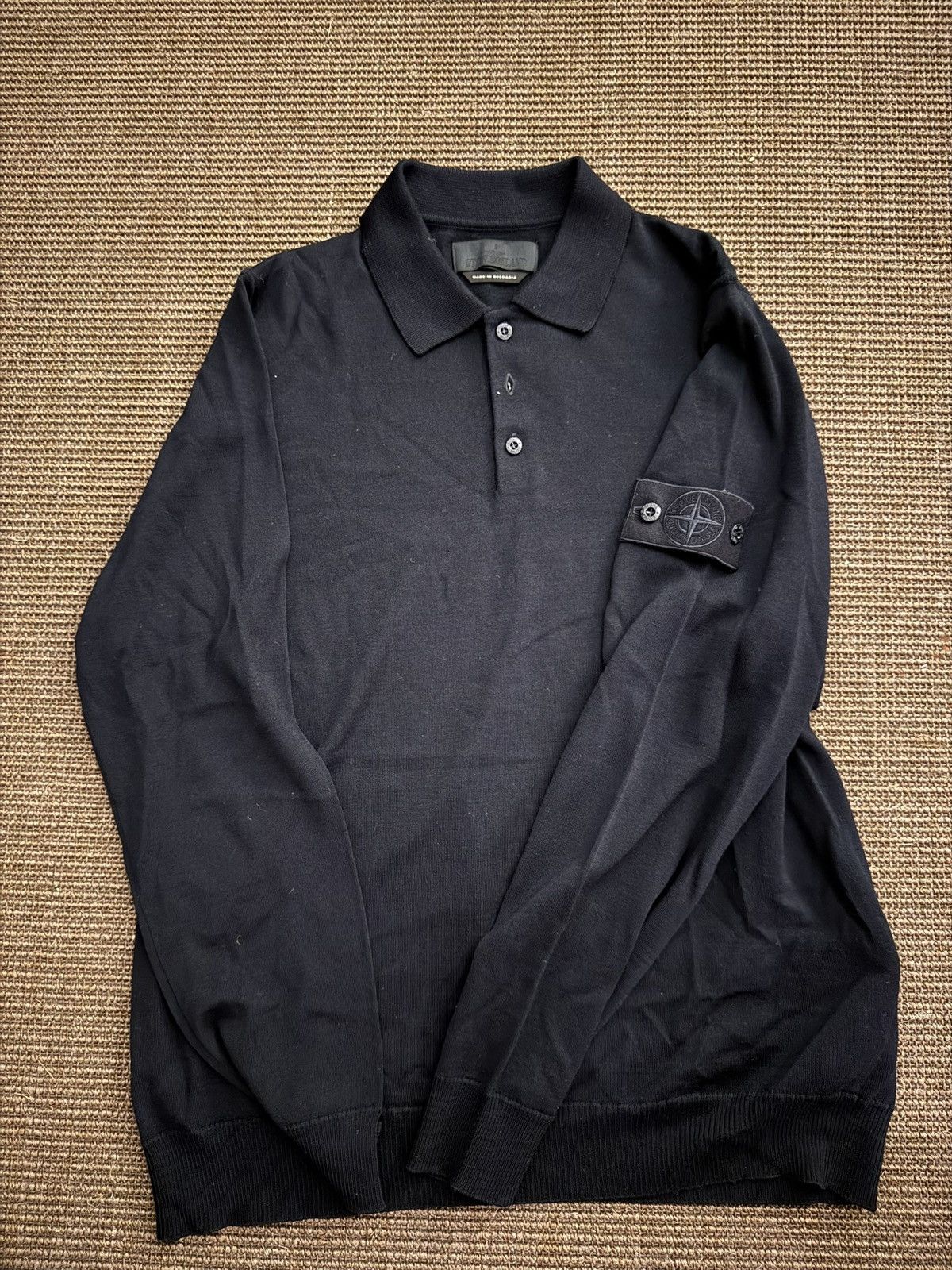 Stone Island Stone Island Ghost Wool Navy Blue Polo Shirt Sz L MSRP $525 Size US L / EU 52-54 / 3 - 6 Thumbnail