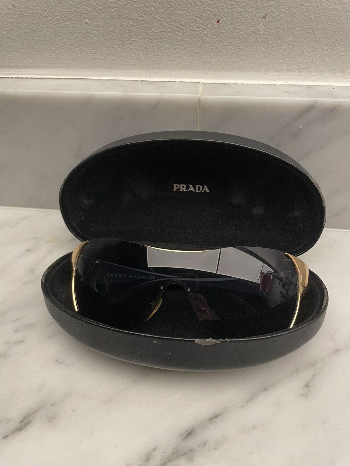 Prada Prada 💯 SPR 53G mask sunglasses shield Size ONE SIZE - 13 Thumbnail