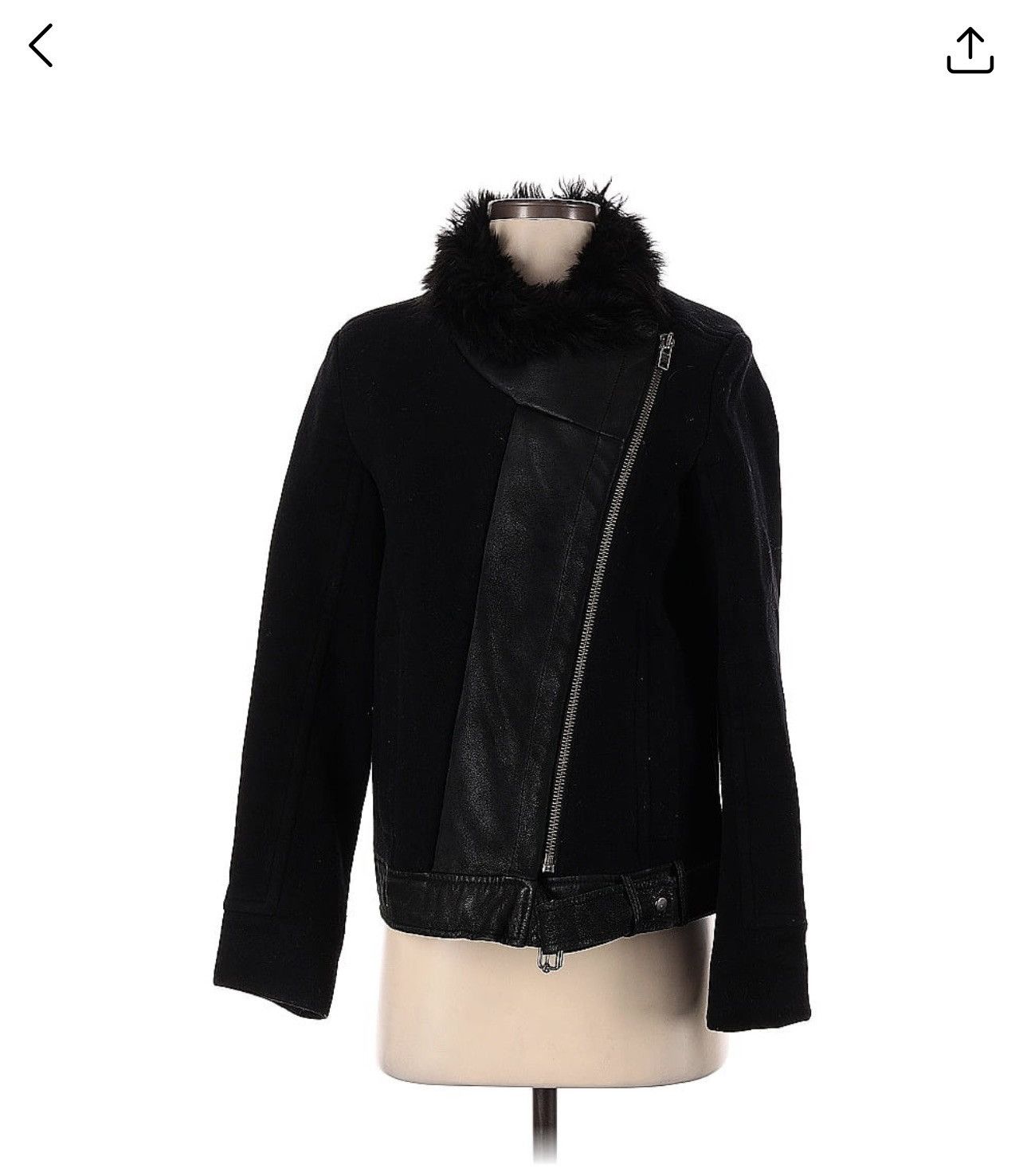 Helmut Lang HELMUT LANG Fur Combo Wool Blend Jacket in Black Size S / US 4 / IT 40 - 9 Thumbnail