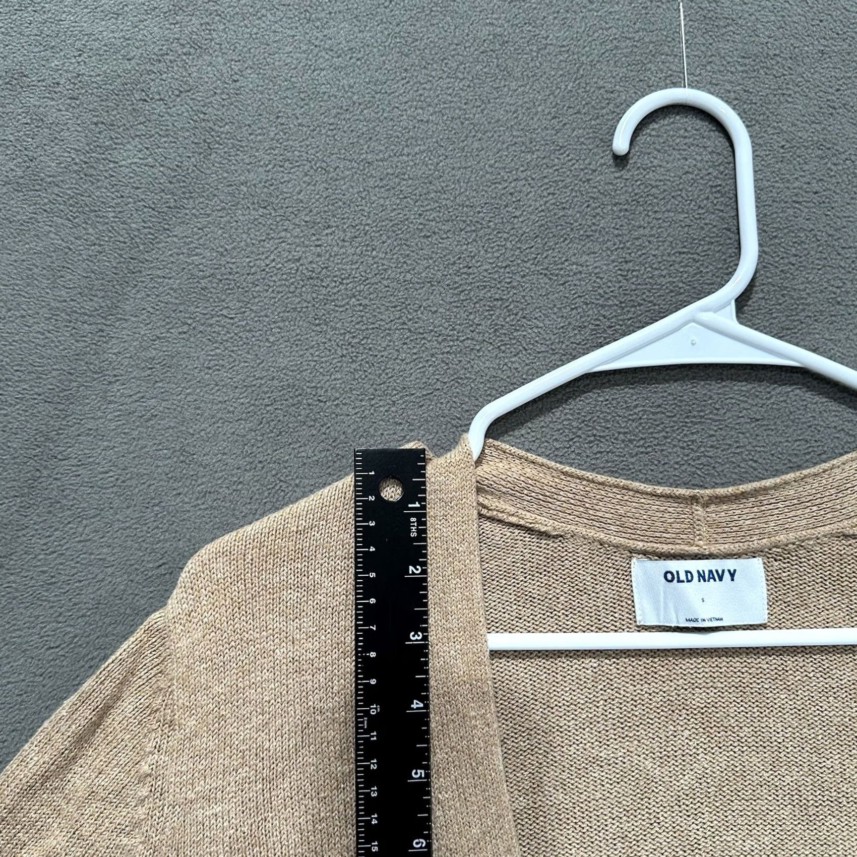 Old Navy Old Navy Sweater Womens S Beige Cardigan Tan Open Front Knit Pockets EUC Size S / US 4 / IT 40 - 7 Thumbnail