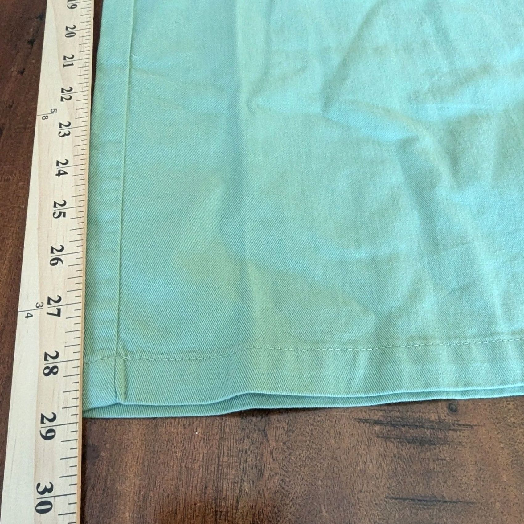Vintage Sage Green 100% Cotton Twill Pants Womens 24W Pull On Elastic Waist Drawstring Pockets Casual Comfort Relaxed Fit Size 42" / US 20 - 7 Thumbnail