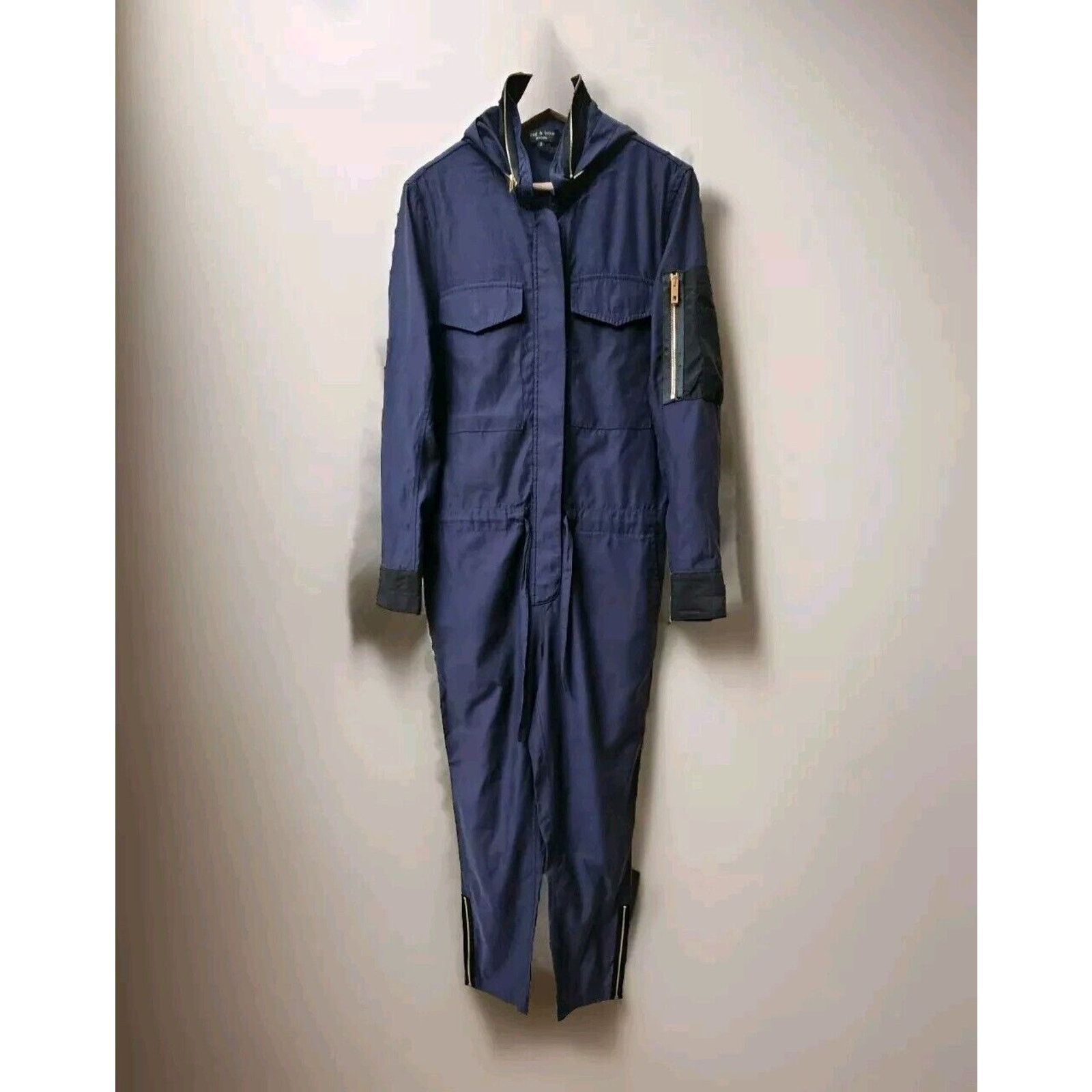 Rag & Bone Rag & Bone Indigo Claire Jumpsuit Zip Ankle Hidden Buttons 2 Size 27" / US 4 / IT 40 - 10 Thumbnail