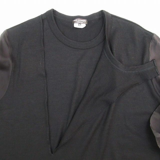 Comme des Garcons Homme Plus Shirt layered docking long length wool knit cupra Black Size US M / EU 48-50 / 2 - 3 Thumbnail