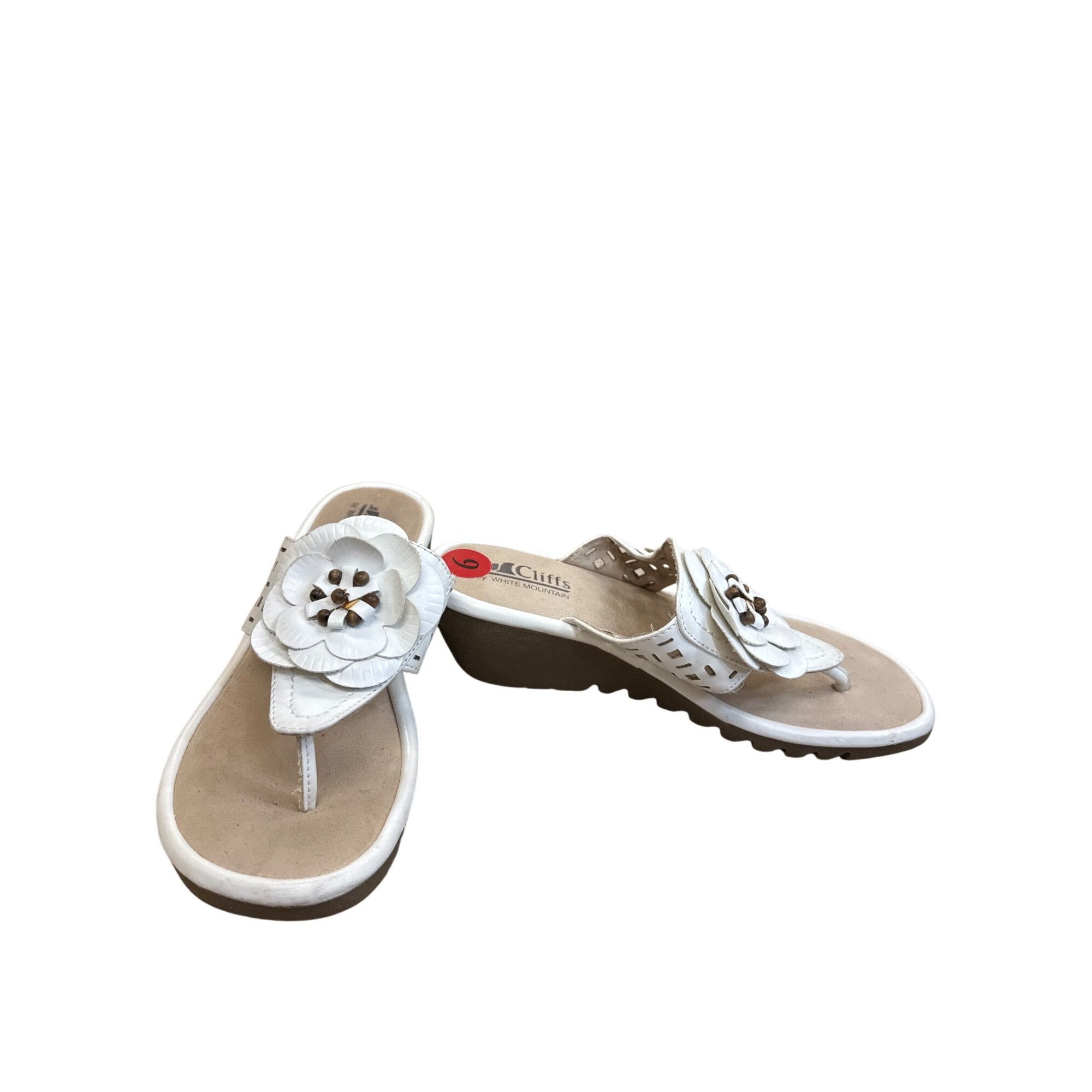 Other Cliffs By White Mountain Womens White Floral Slip-On Sandals Size US 6 / IT 36 - 1 Thumbnail