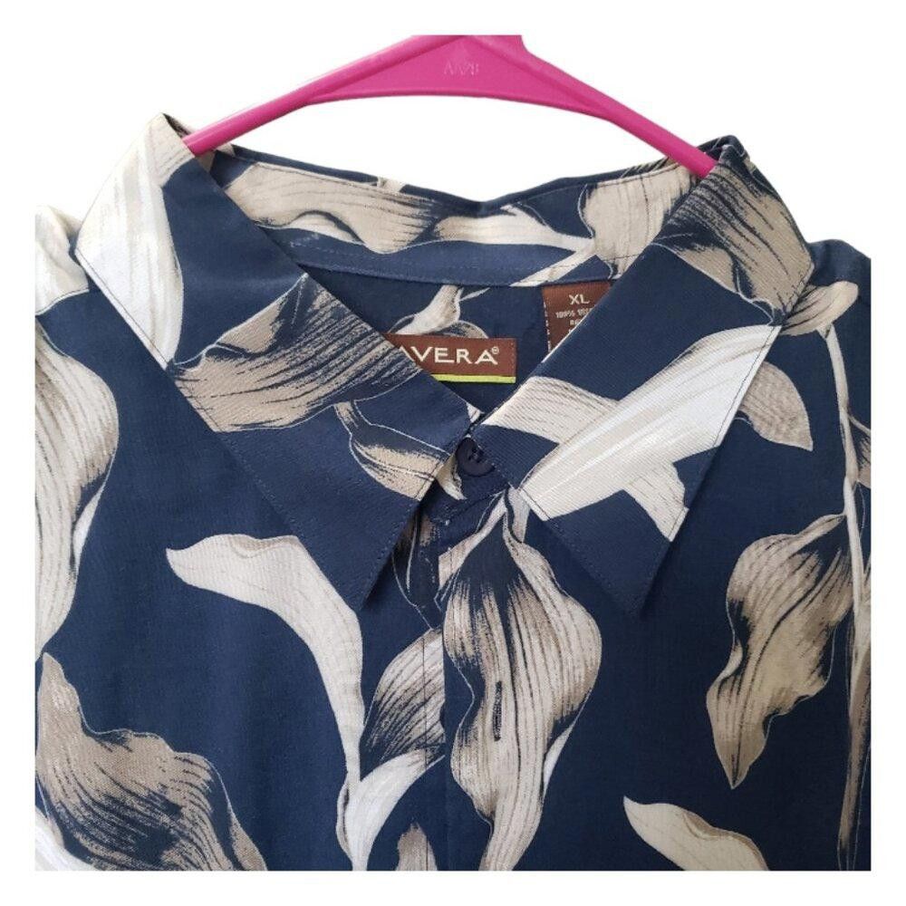 Cubavera CT1553 Cubavera Men's Blue Tropical Leisure Shirt XL Size US XL / EU 56 / 4 - 2 Thumbnail