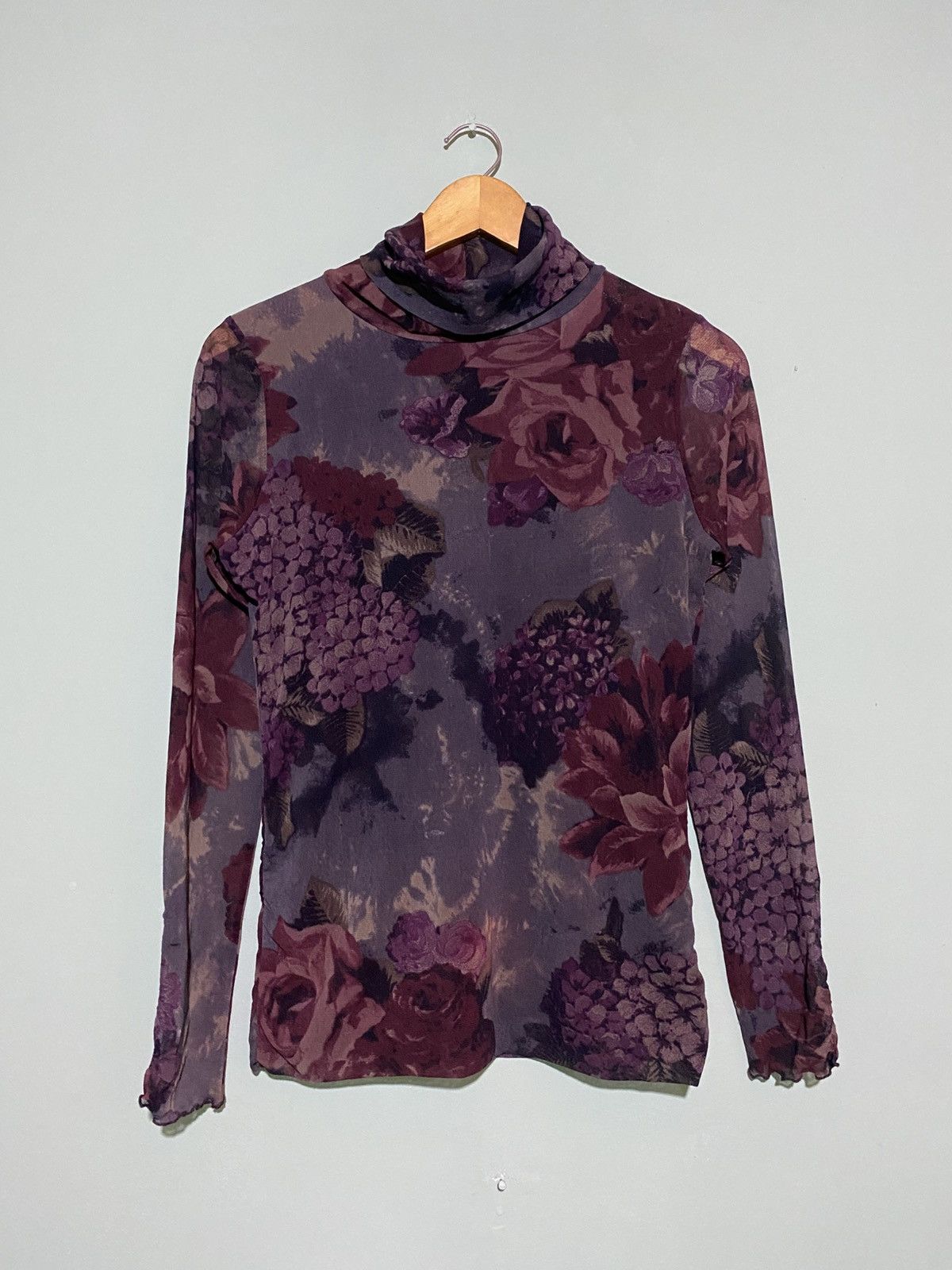 Other Elenad Luxury Made In Italy Floral Mesh Top Size XL / US 12-14 / IT 48-50 - 1 Thumbnail