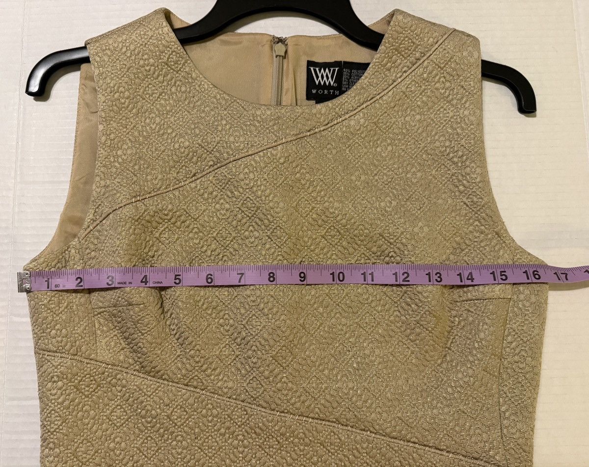 Other Worth NY Gold Textured Geometric Asymmetrical Sheath Dress Size S / US 4 / IT 40 - 7 Thumbnail
