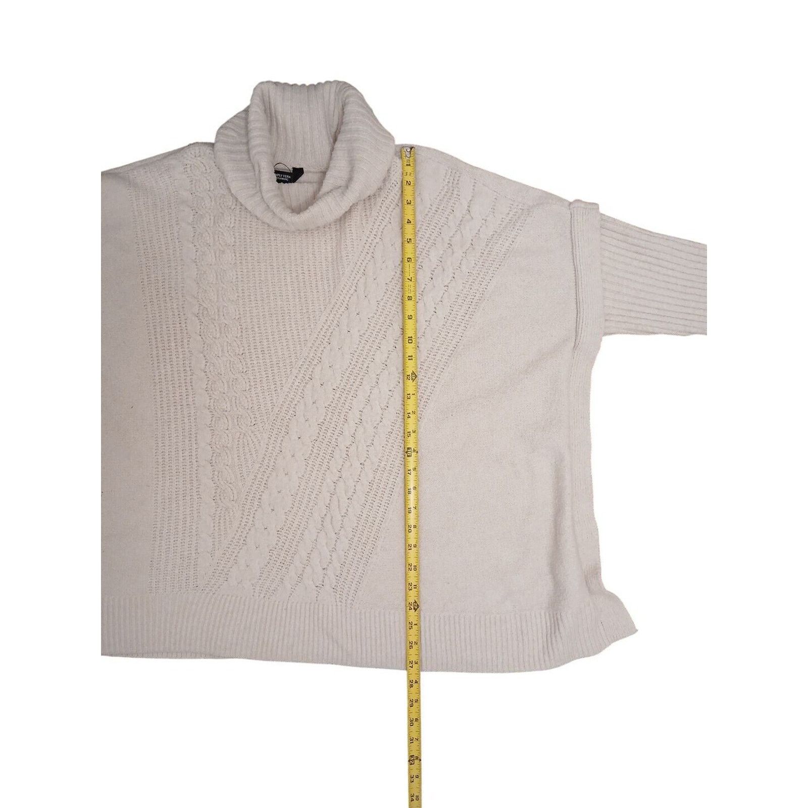 Vera Wang Simply Vera Wang Sweater Sz XXL Beige Chunky Cowl LAGENLOOK Size XXL / US 16-18 / IT 52-54 - 12 Thumbnail