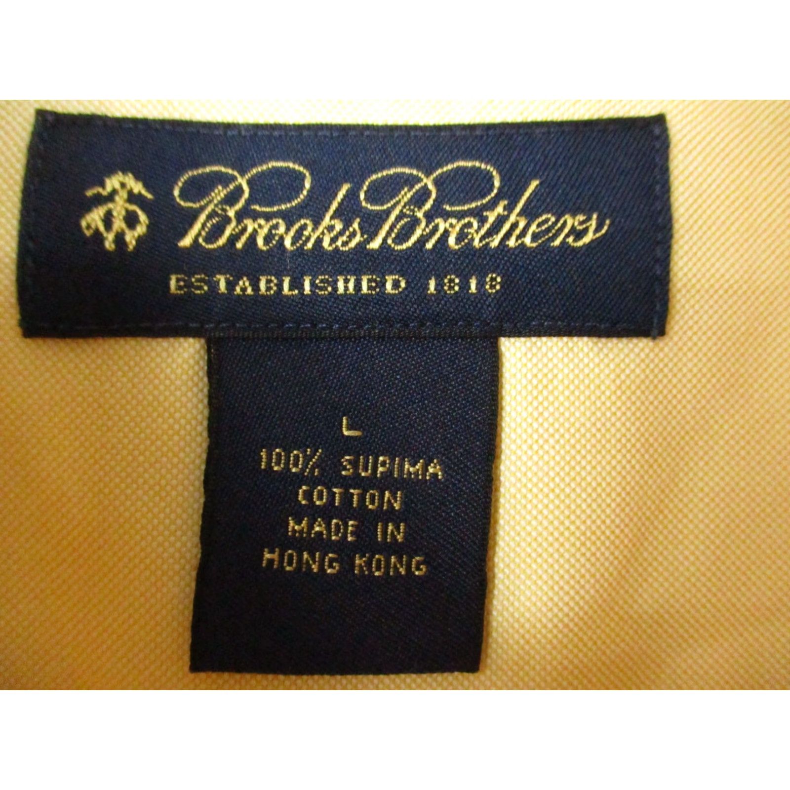 Brooks Brothers VINTAGE Brooks Brothers Shirt Large Yellow Blue Label Hong Kong Size US L / EU 52-54 / 3 - 4 Thumbnail