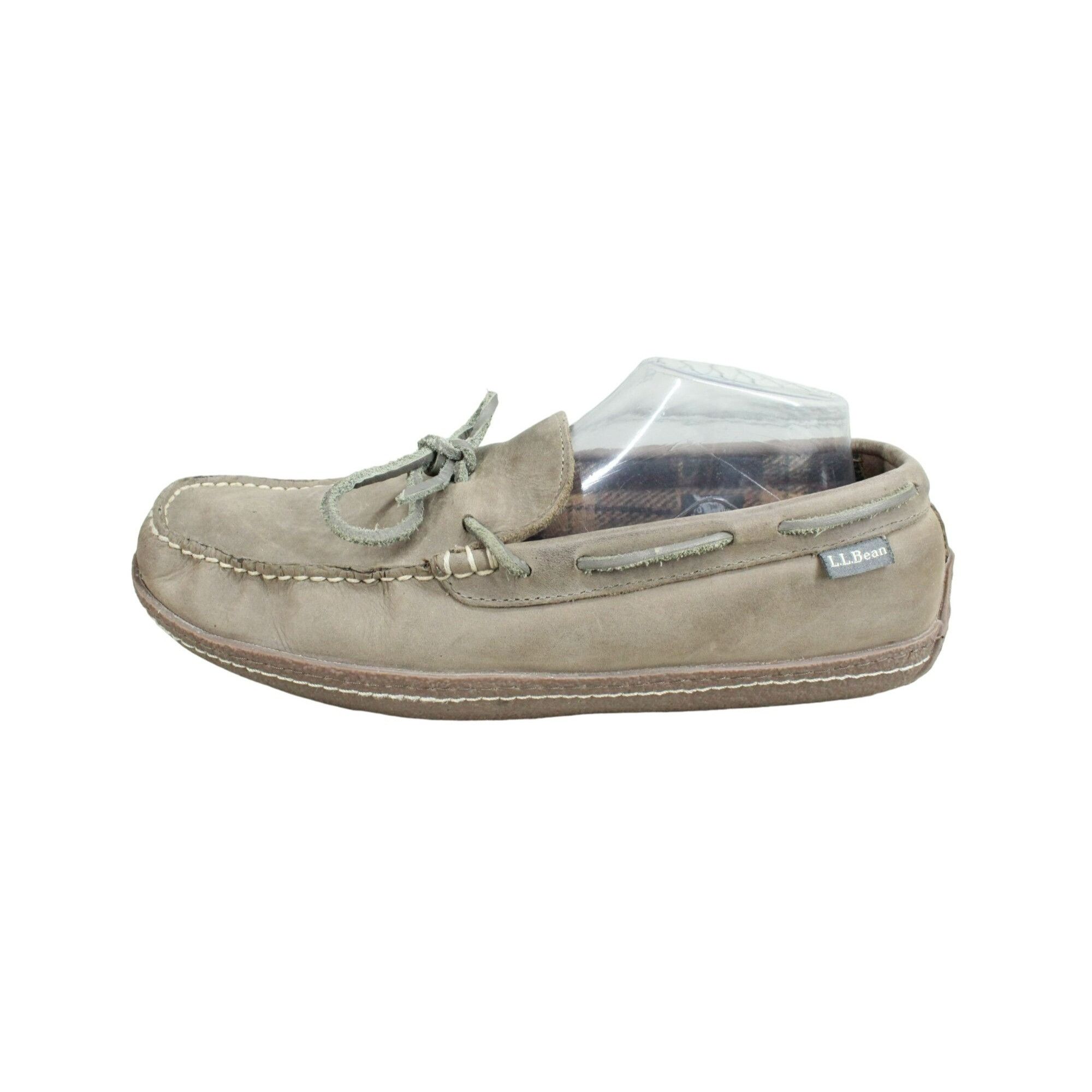 L.L. Bean × Leather LL Bean Mens Flannel-Lined Comfort Handsewn Slippers Size US 10 / EU 43 - 1 Thumbnail
