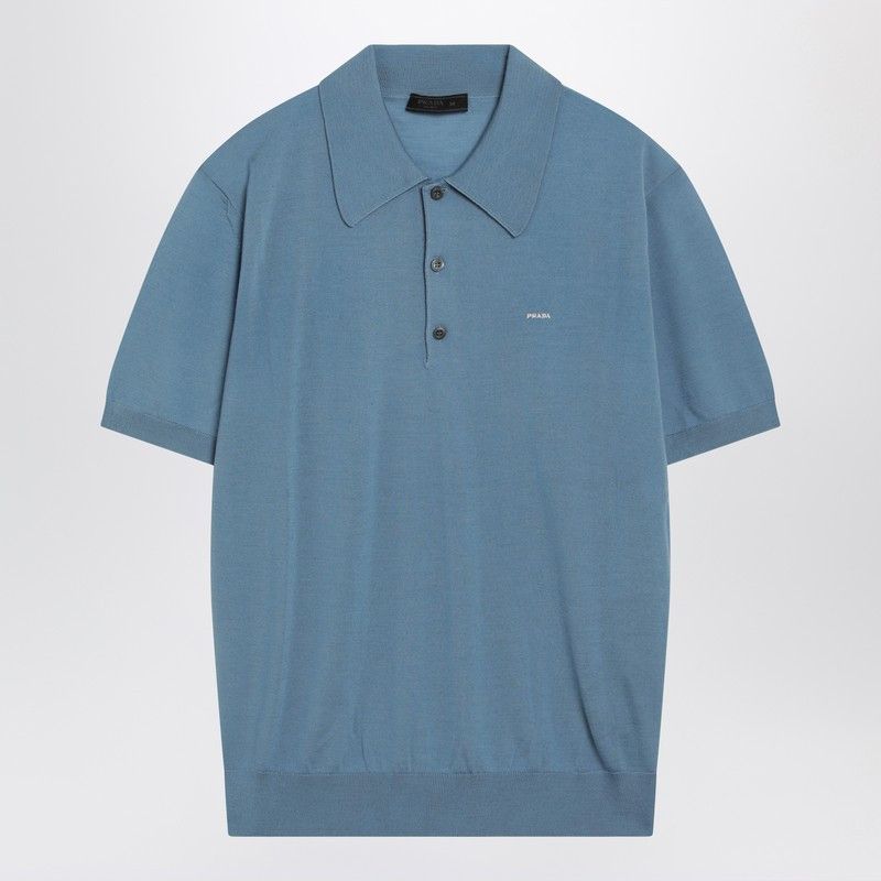 Prada Prada Air-Force Blue Combed Wool Polo Shirt Size US M / EU 48-50 / 2 - 1 Thumbnail