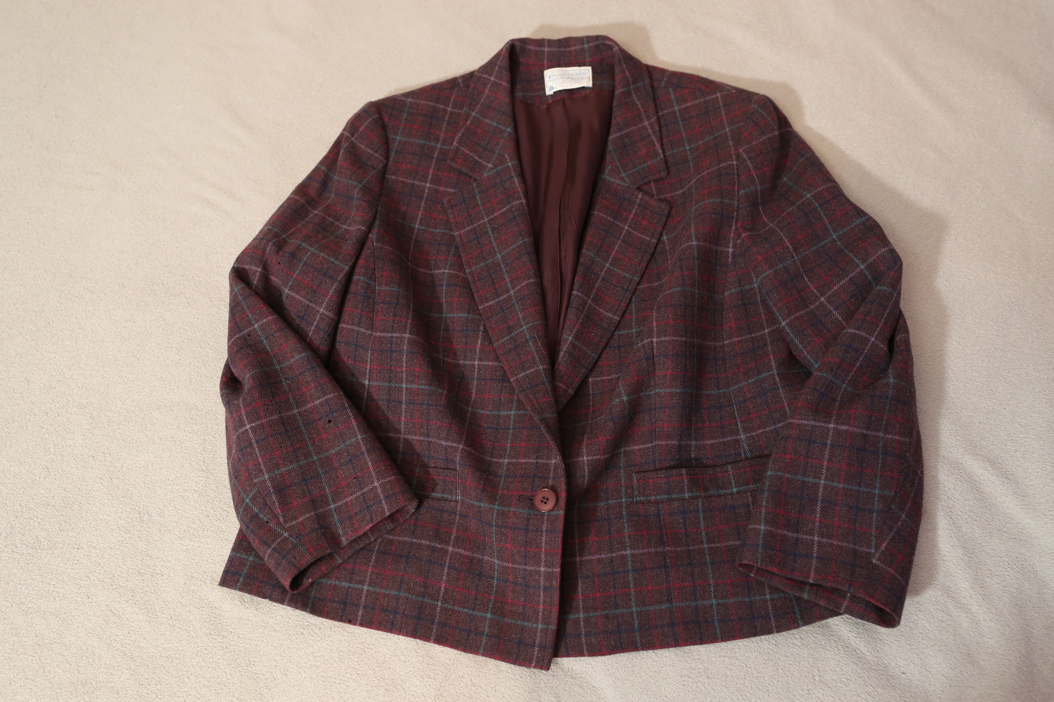 Pendleton Vintage Pendelton Plaid Womens Blazer (M) Size M / US 6-8 / IT 42-44 - 3 Thumbnail
