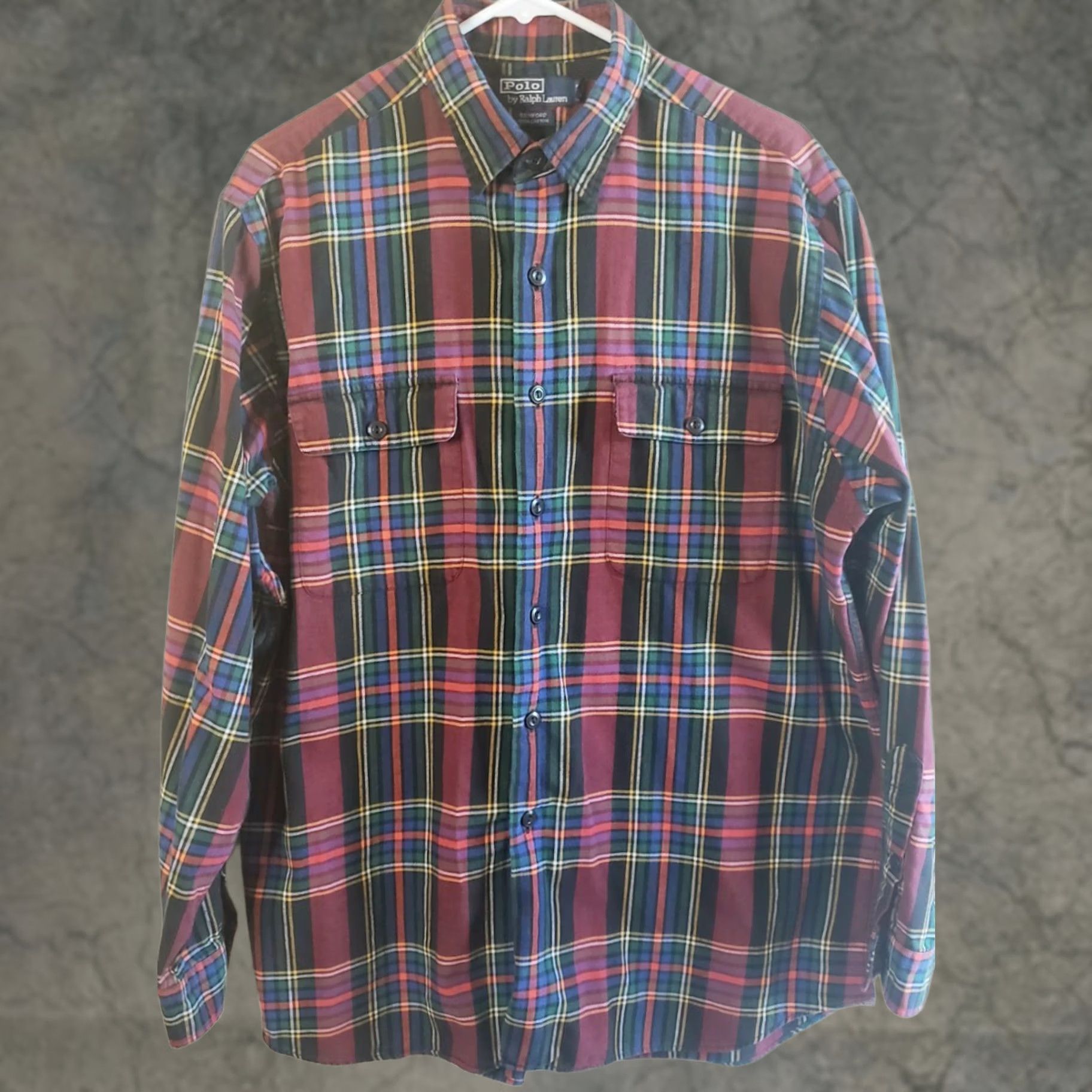 Polo Ralph Lauren Ralph Lauren Polo Benford Shirt Mens L Large Red Multicolor Plaid Long Sleeve Cotton Size US L / EU 52-54 / 3 - 1 Thumbnail