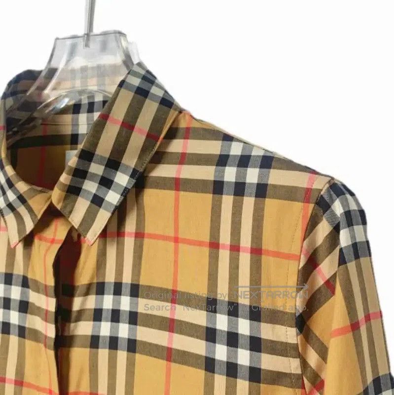 Burberry Burberry Brown Cotton Long Sleeve Cropped Shirt. Size S / US 4 / IT 40 - 4 Thumbnail