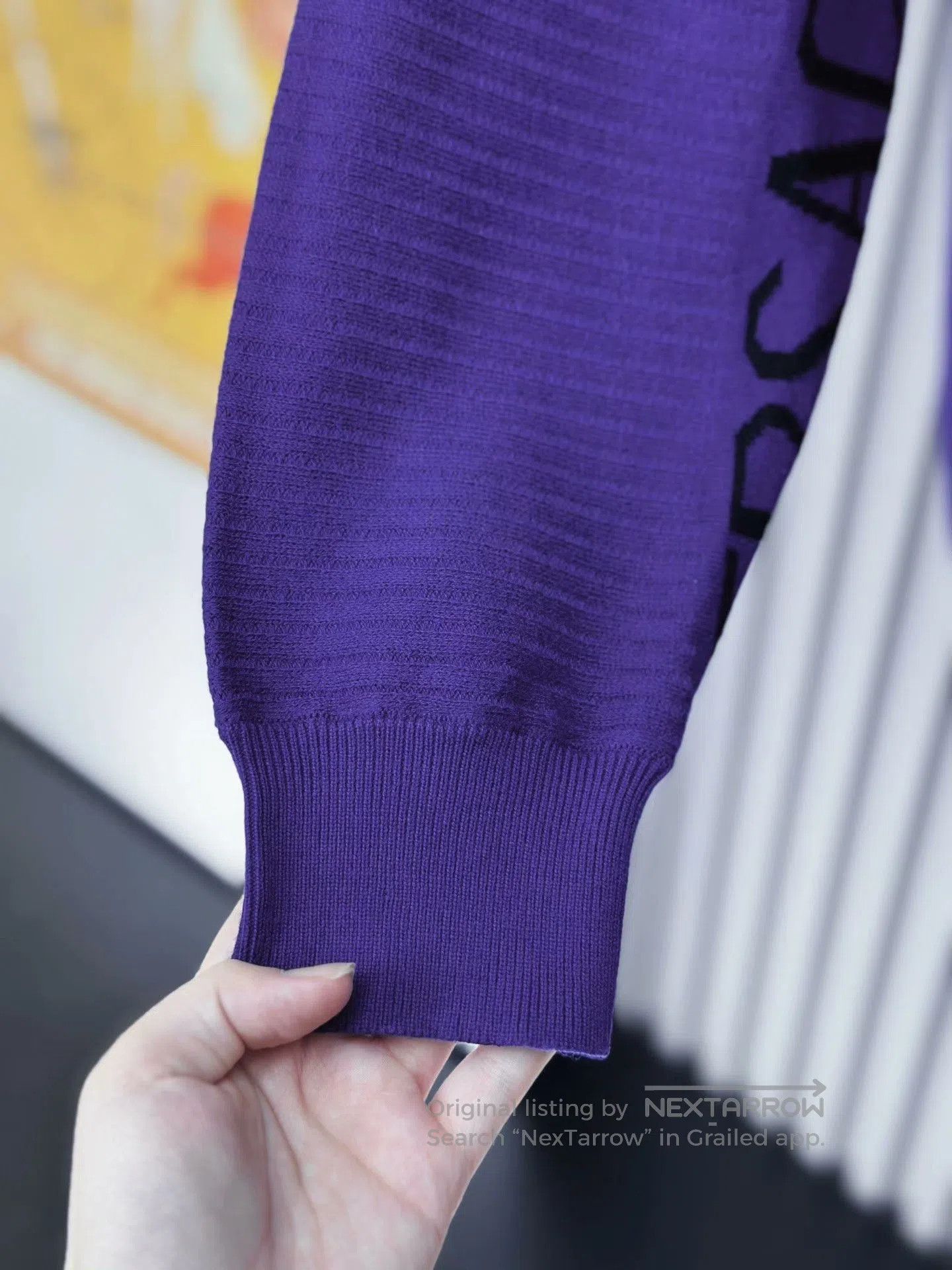 Versace Versace Purple Embroidered Casual Crewneck Sweater. Size US S / EU 44-46 / 1 - 4 Thumbnail