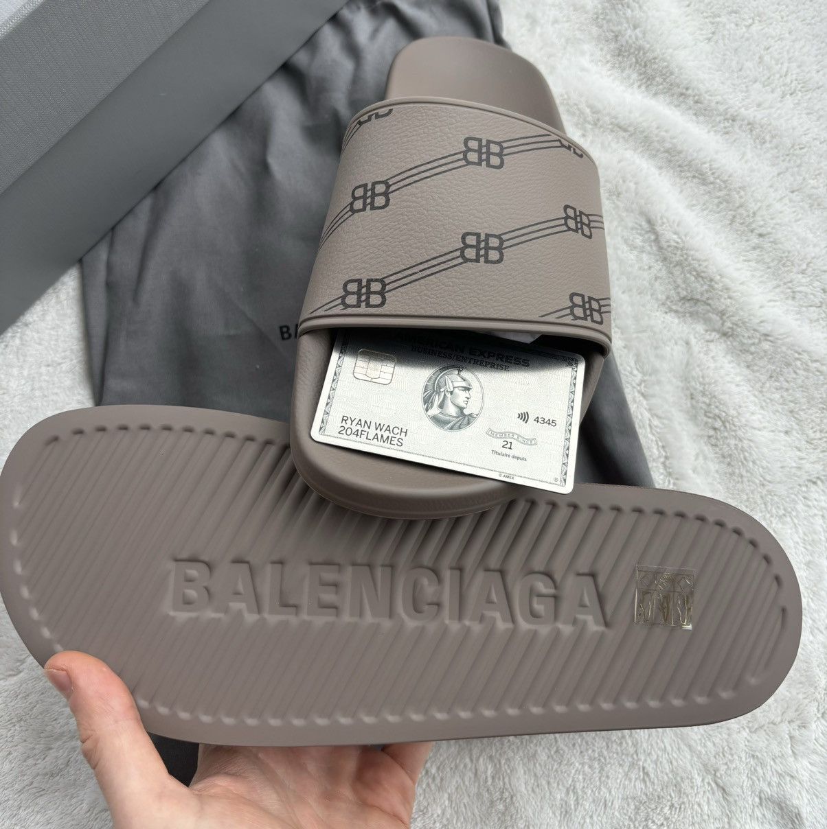Balenciaga Balenciaga Beige Monogram BB Slides Size US 8 / EU 41 - 2 Thumbnail