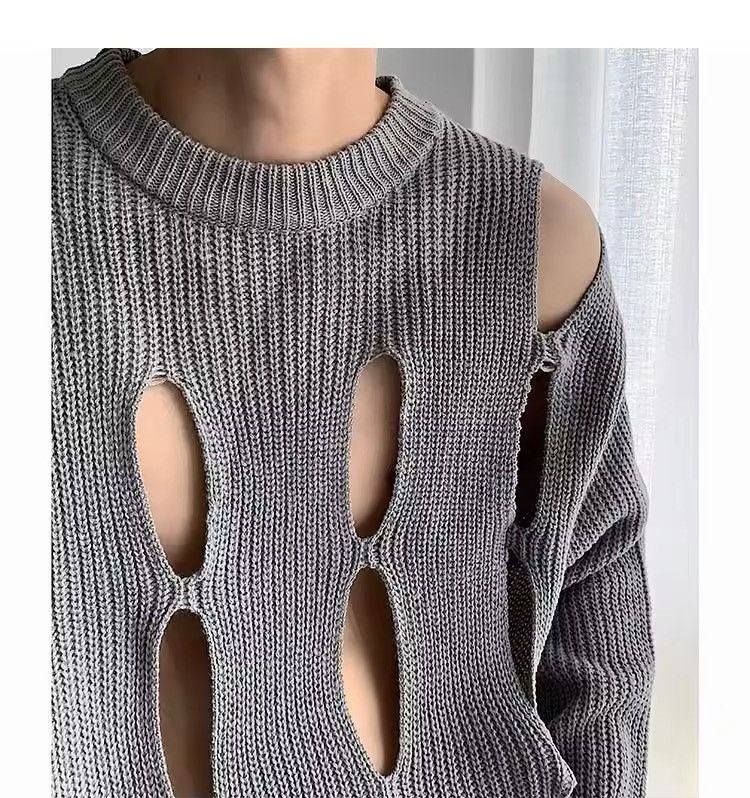 Other Streetwear Knitted Punk Hole Loose Sweater Pullover Size US L / EU 52-54 / 3 - 4 Thumbnail
