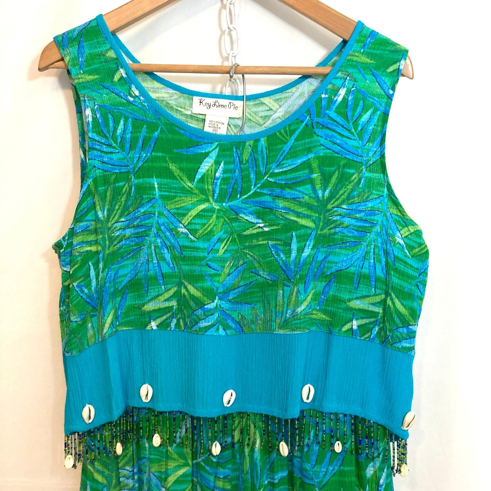 Other Vintage Key Lime Pie Tropical Top Pants 2 Piece Matching Set Size 28" / US 6 / IT 42 - 2 Thumbnail