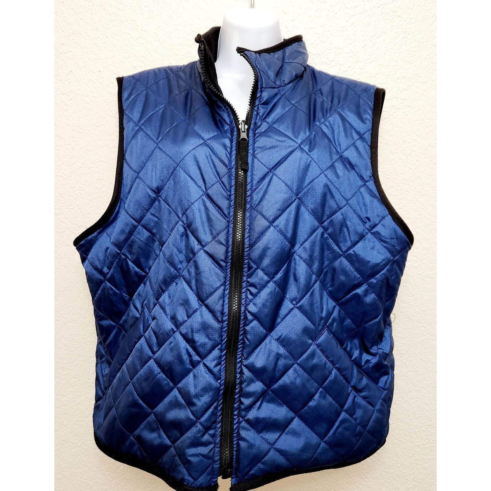 Other Metallic Blue Quilted Reversible Full Zip Vest 2XL Soft Cozy Size XXL / US 16-18 / IT 52-54 - 1 Thumbnail