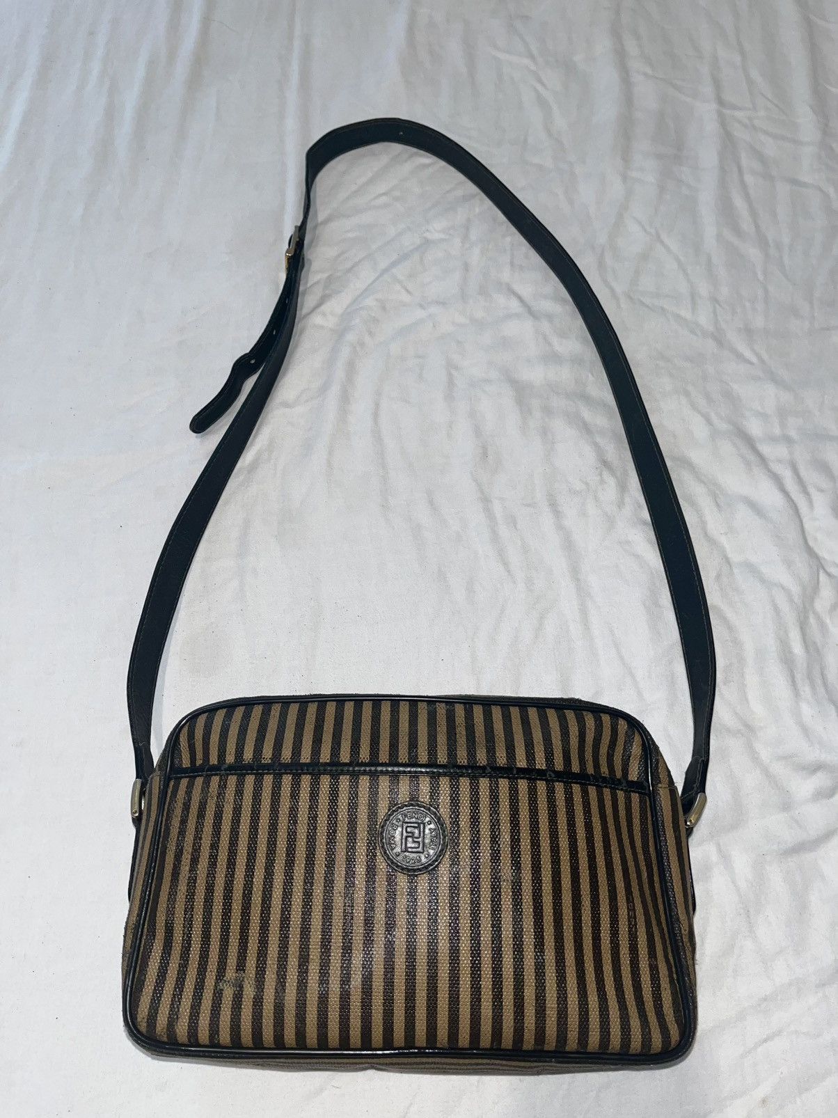Fendi Authentic Vintage Fendi 1980s Pequin Striped Messenger Bag Size ONE SIZE - 1 Thumbnail
