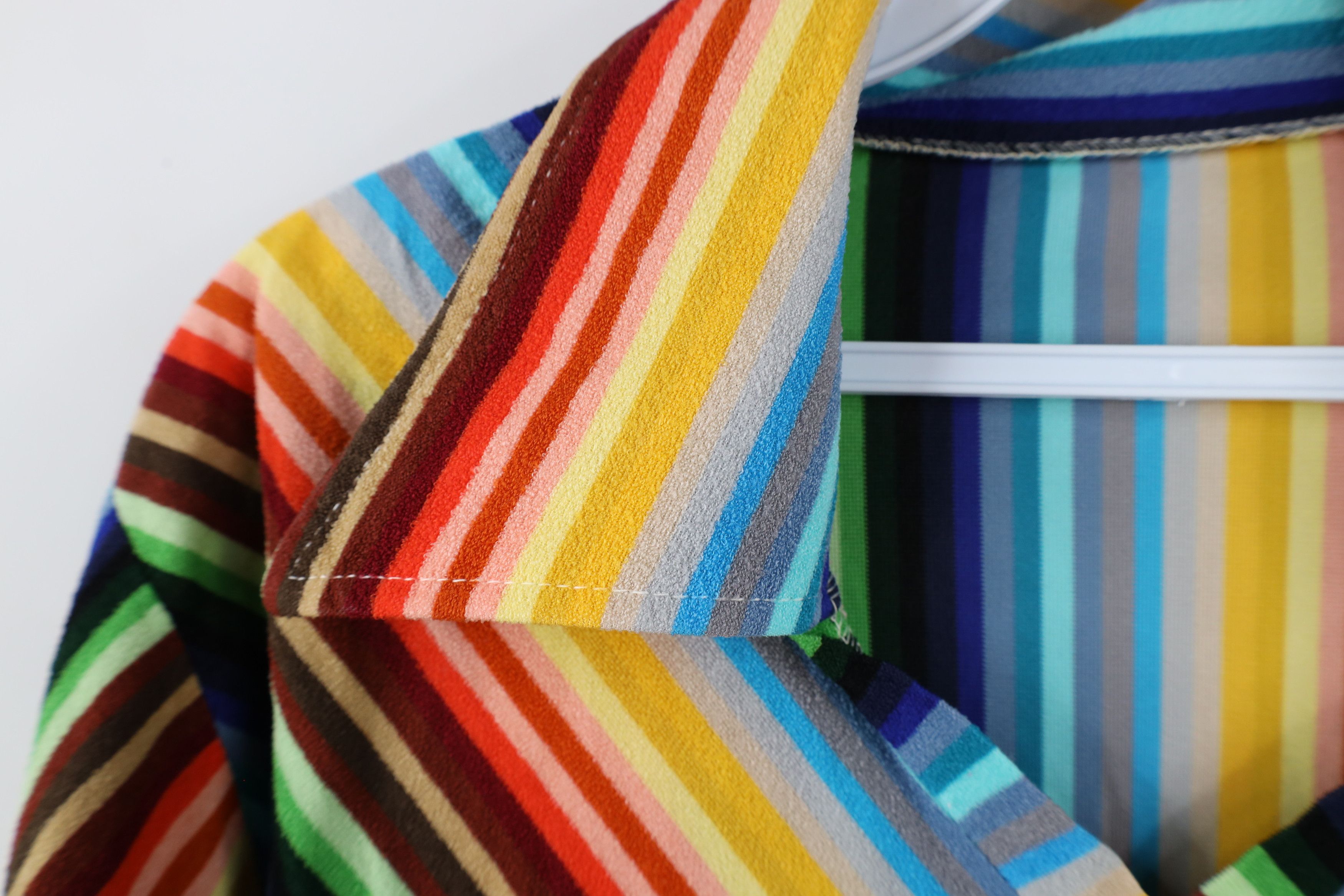 Vintage Vintage 70s Streetwear Rainbow Striped Terry Cloth Polo Size L / US 10 / IT 46 - 5 Thumbnail