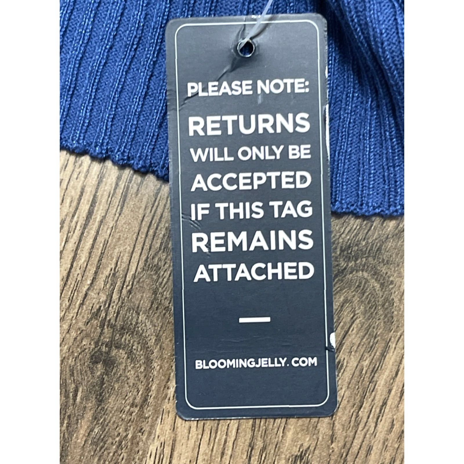 Vintage Blooming Jelly Dress Women's XL Blue Long Sleeve V-Neck Twist Front Midi Casual Bodycon - Womens Size XL / US 12-14 / IT 48-50 - 7 Thumbnail