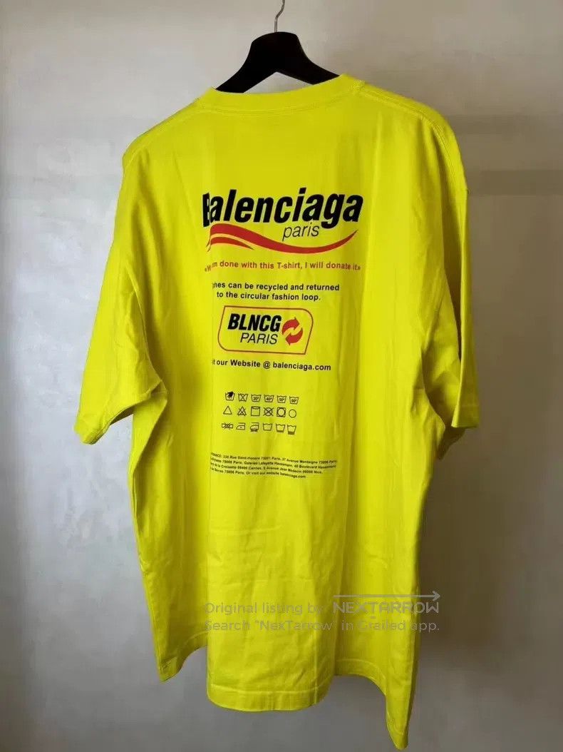 Balenciaga Balenciaga Yellow eco-friendly wave logo short-sleeve Size US XS / EU 42 / 0 - 2 Thumbnail