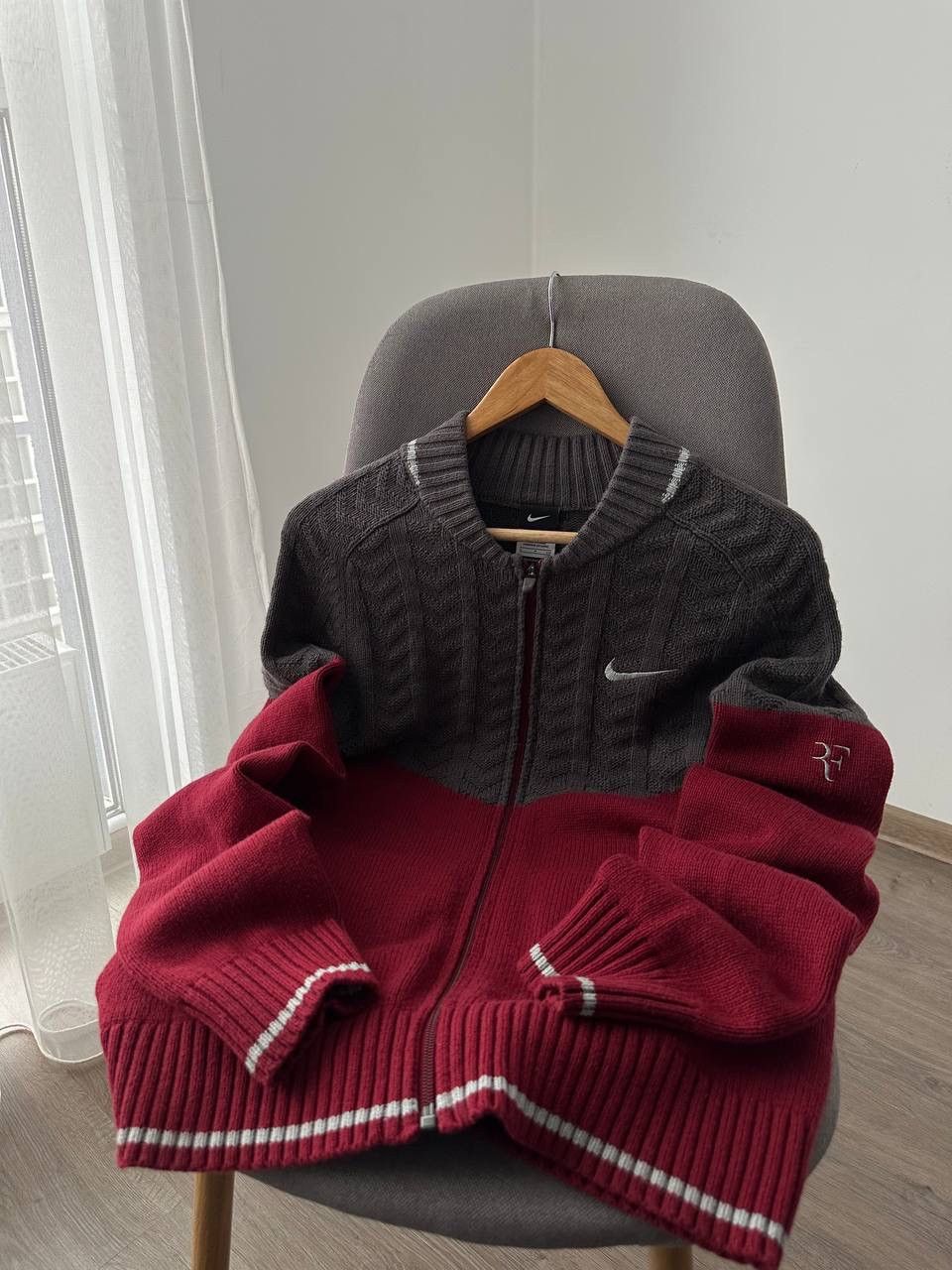 Nike × Vintage Vintage Nike Premier Roger Federer Team Red Sweater Size US S / EU 44-46 / 1 - 11 Thumbnail