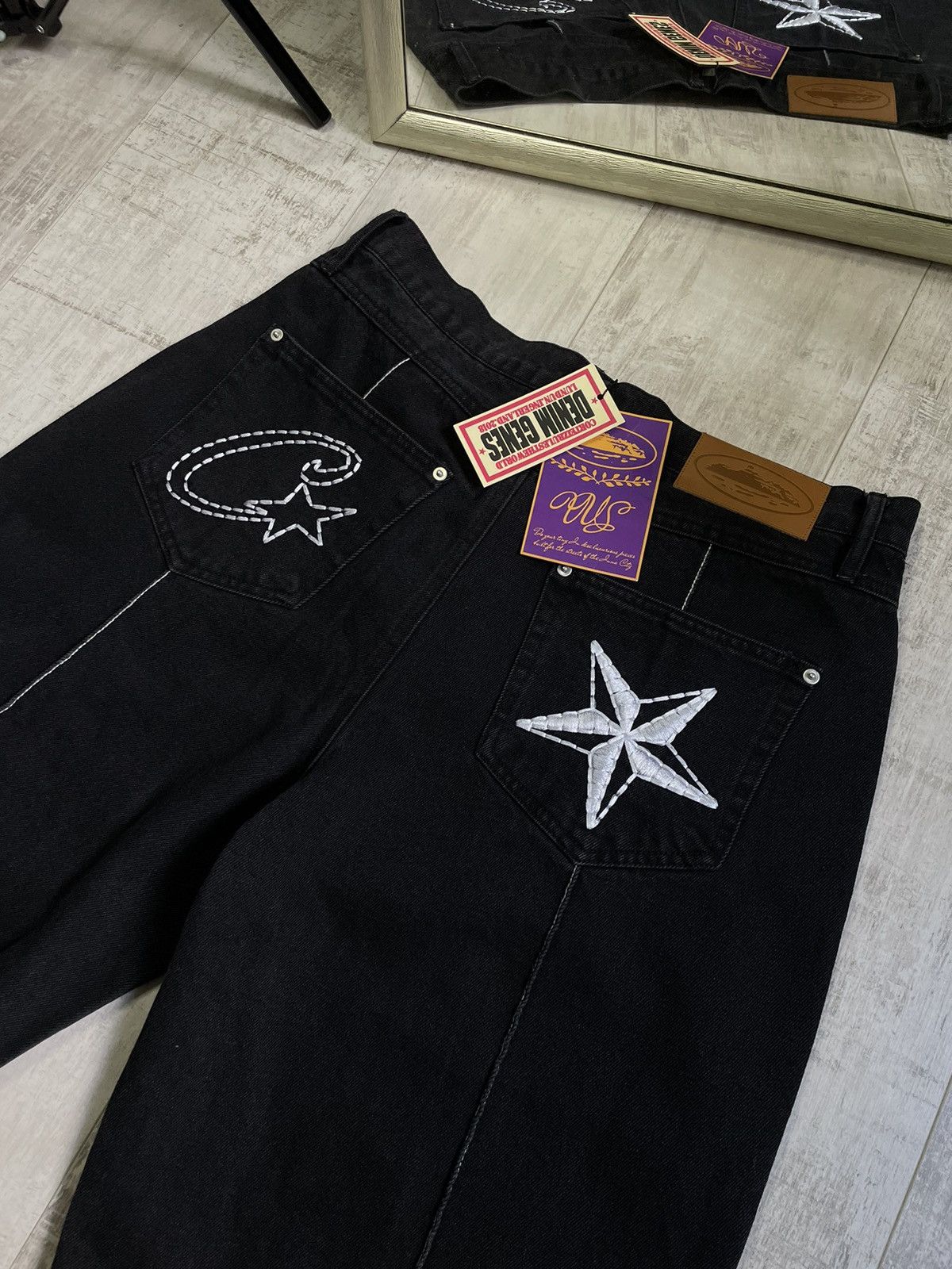 Corteiz Corteiz C-Star Denim Black Shorts Size US 33 - 3 Thumbnail