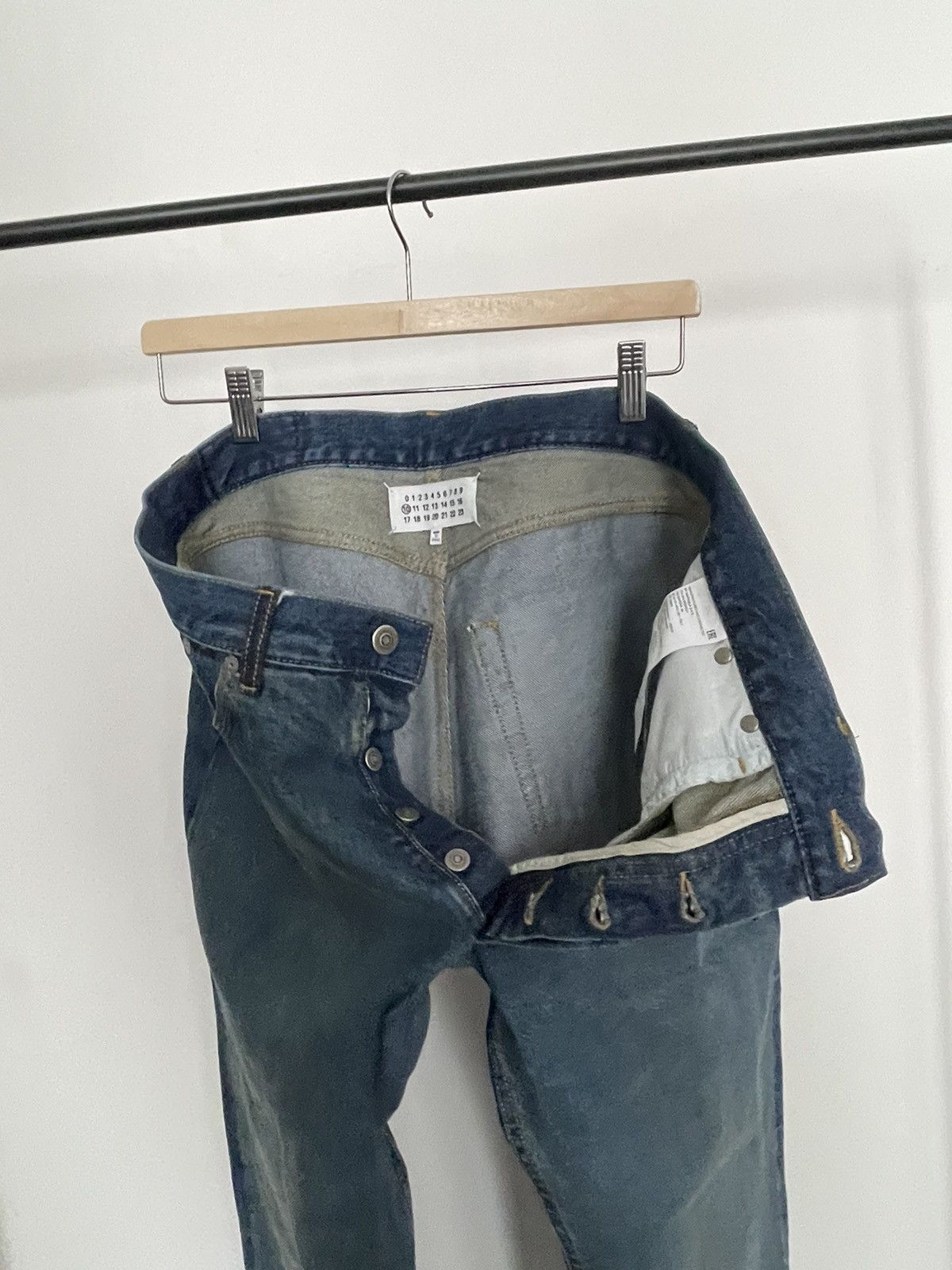 Maison Margiela Amazing very rare Maison Margiela two tone raw edge jeans Size US 33 - 8 Thumbnail
