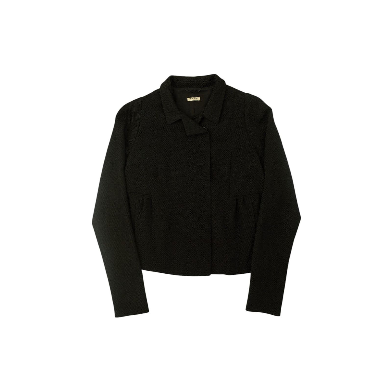 Miu Miu F/W 2007 Black Wool Silk Jacket Size L / US 10 / IT 46 - 1 Thumbnail