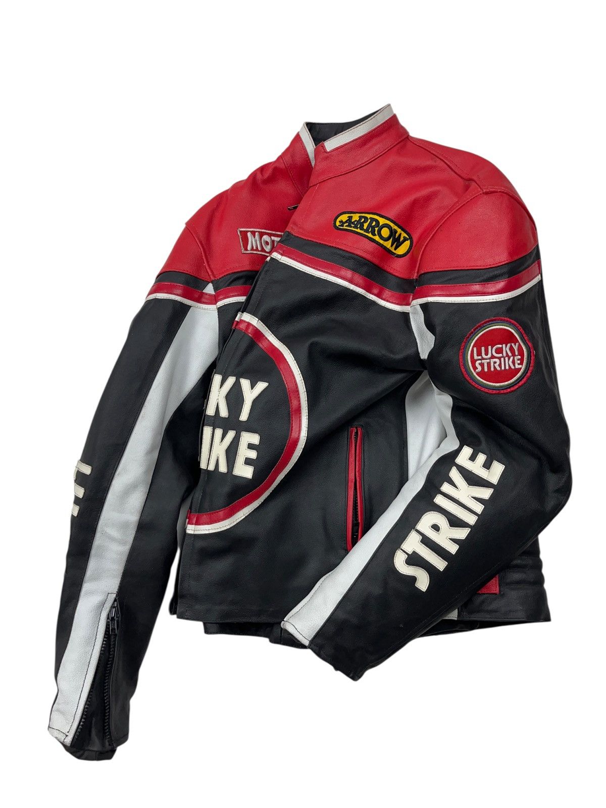 Genuine Leather Vintage Lucky Strike Leather Racing Jacket with Protection Size US XL / EU 56 / 4 - 17 Thumbnail