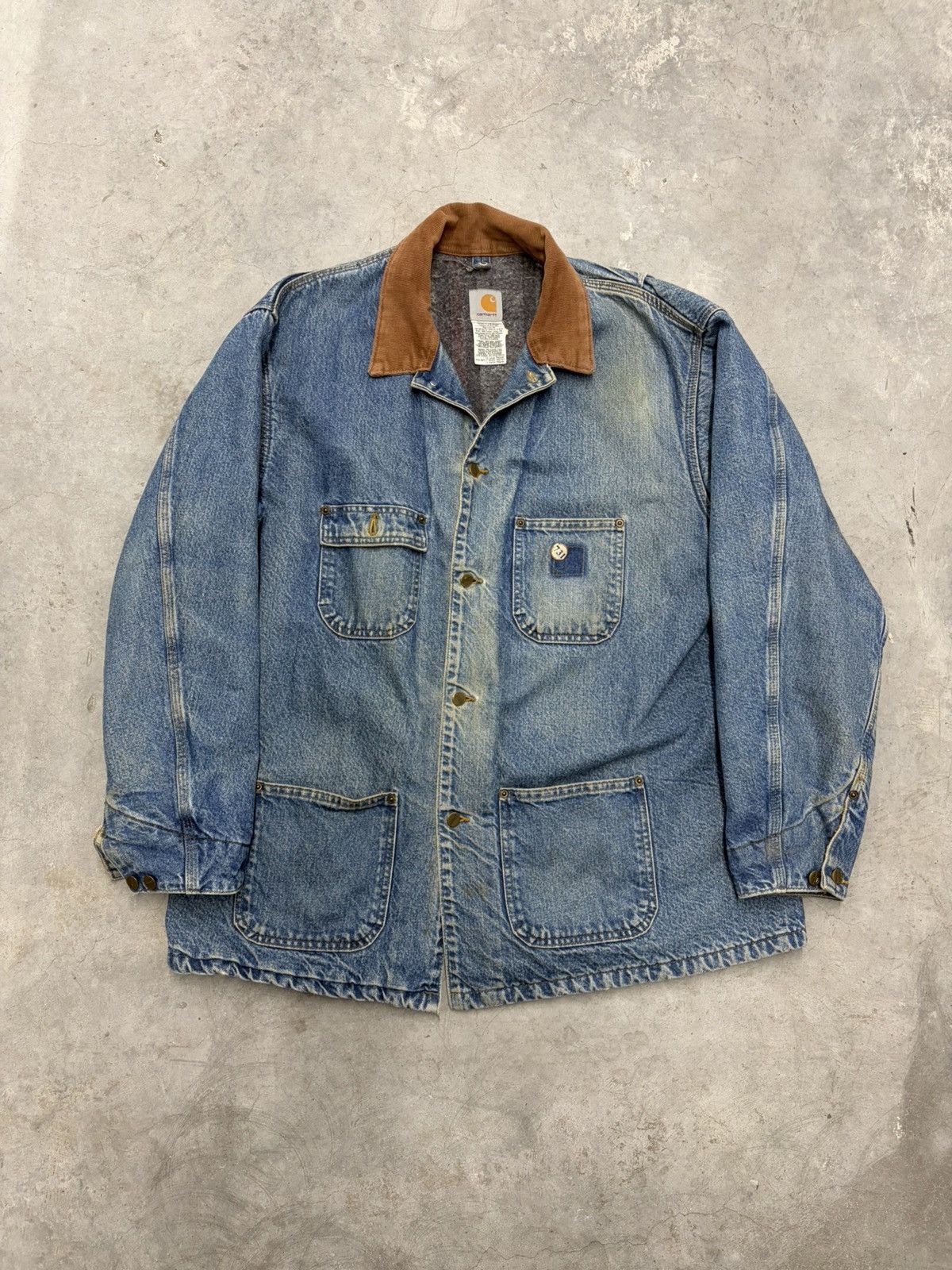 Carhartt Vintage 90s Carhartt Denim Chore Jacket Size US XL / EU 56 / 4 - 1 Thumbnail