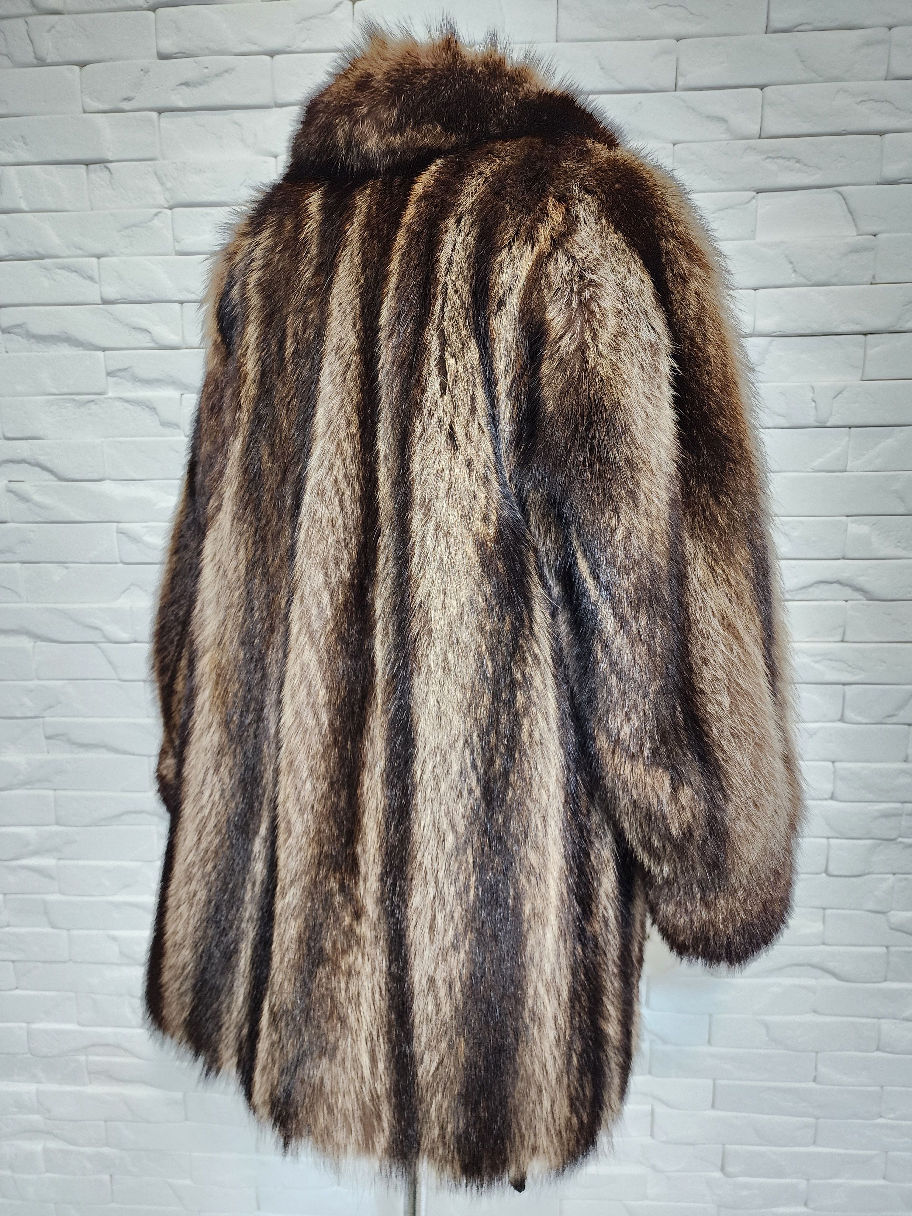 Furla Raccoon Fur Coat - Warm Gray Genuine Fur Size XL / US 12-14 / IT 48-50 - 3 Thumbnail