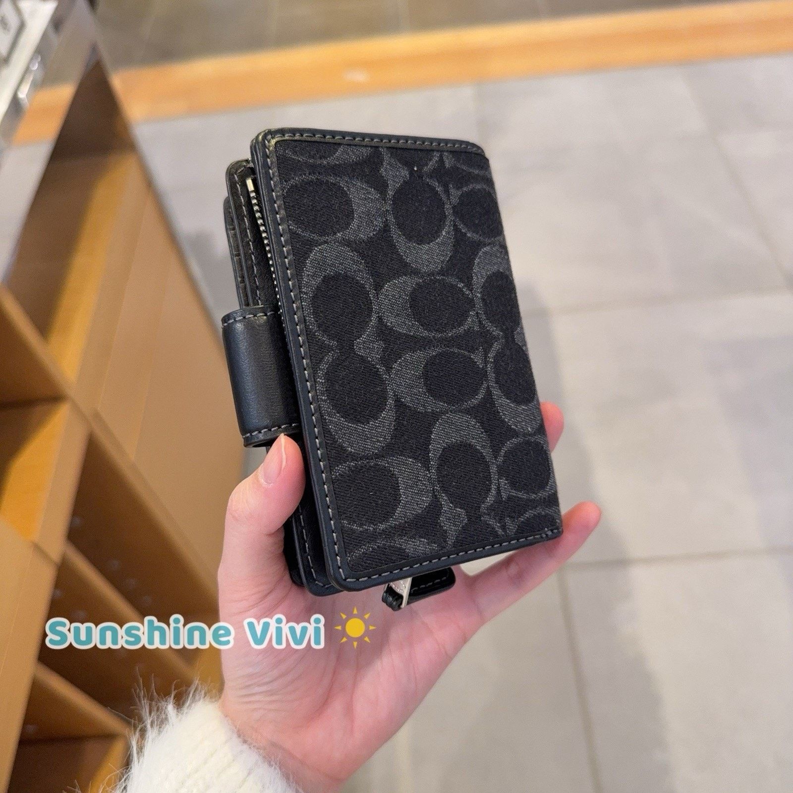 Coach Coach Medium Corner Zip Wallet CDF13 denim/Silver/black Size ONE SIZE - 4 Thumbnail