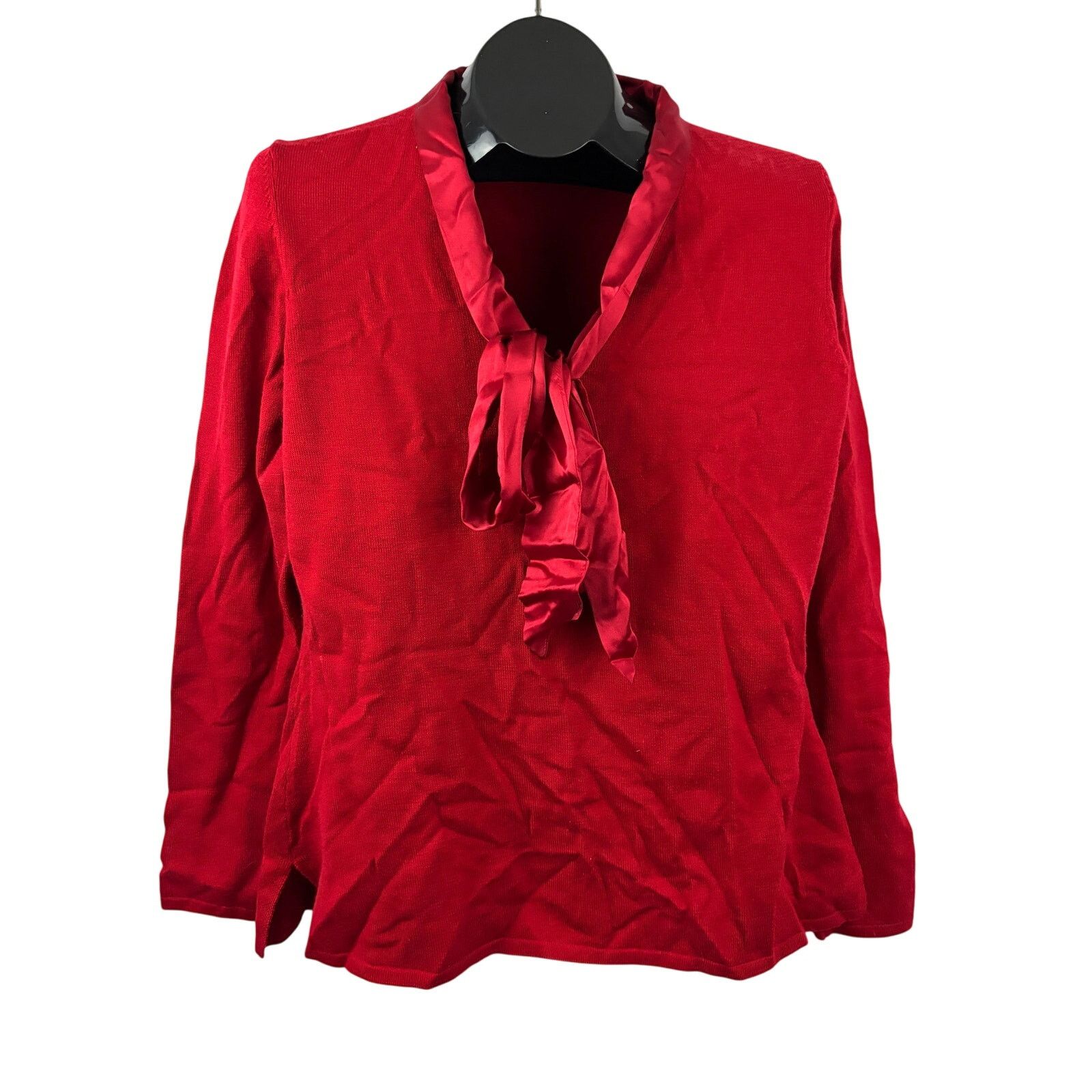 J. Peterman J. Peterman Red Wool Blend Sweater Silk Ribbon Tie MEDIUM Size M / US 6-8 / IT 42-44 - 1 Thumbnail